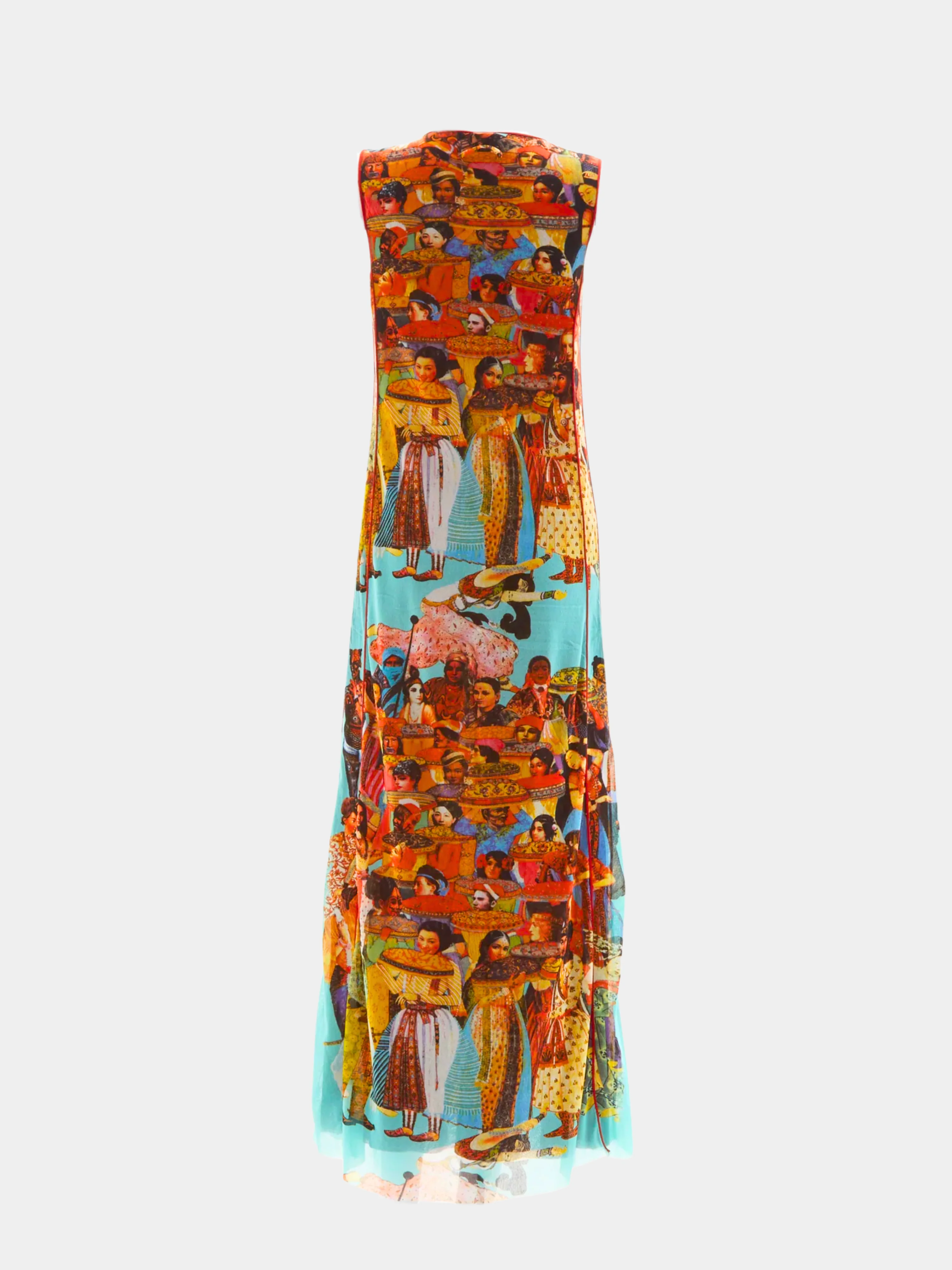 Jean Paul Gaultier Early 2000s Asian print mesh maxi dress - Image 2