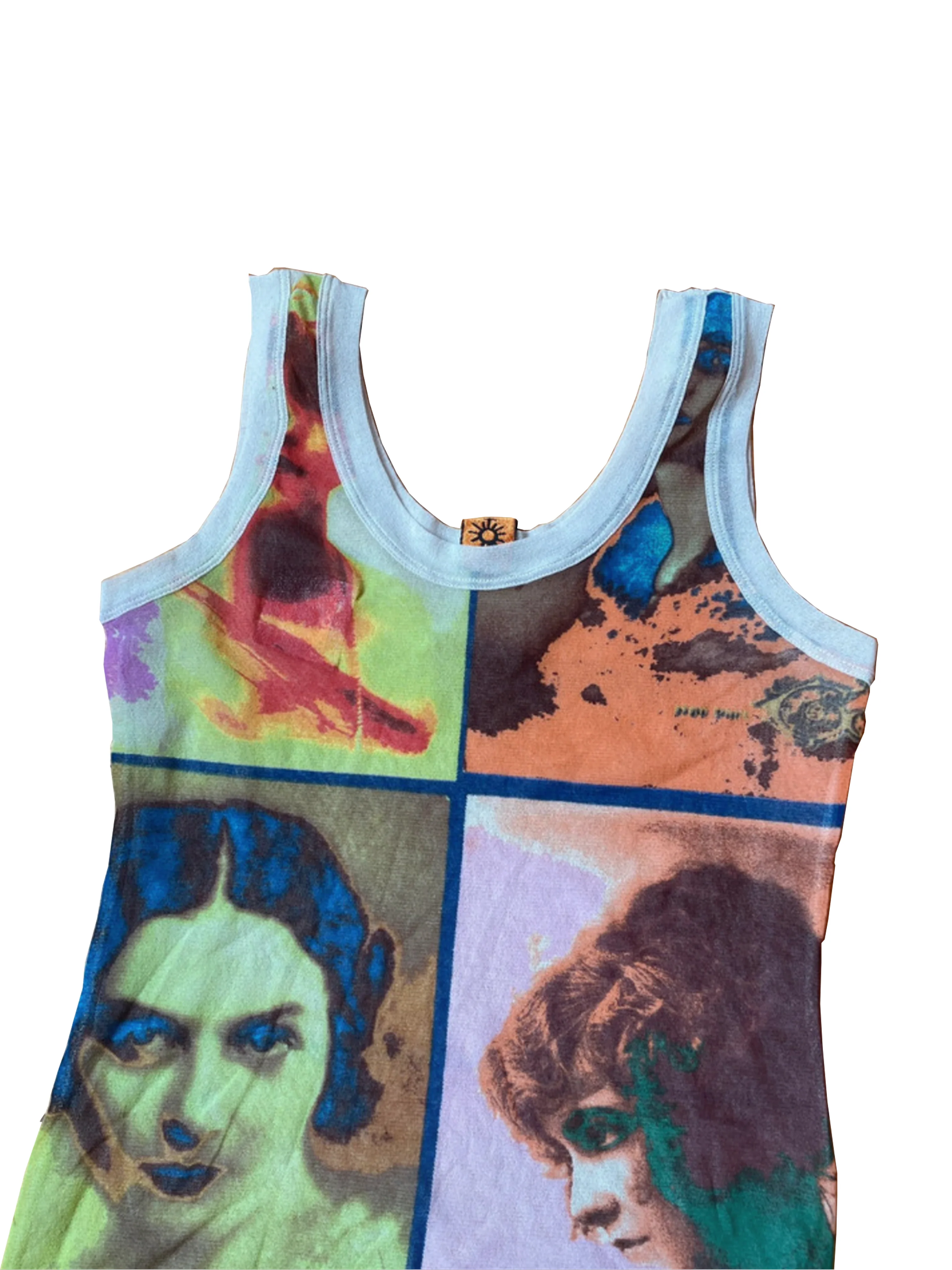 Jean Paul Gaultier 2000s Faces Mesh Tank - Image 3
