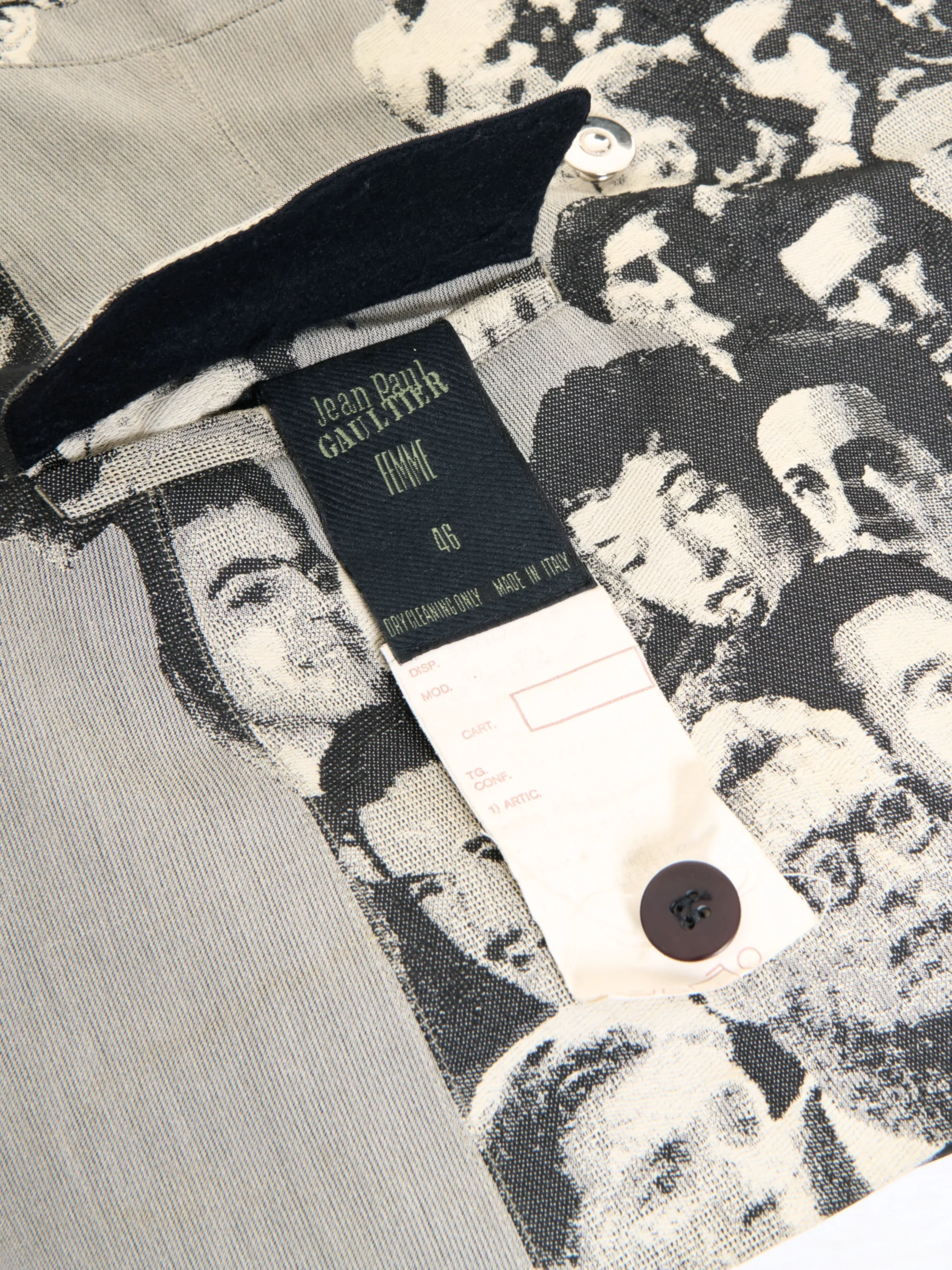 Jean Paul Gaultier FW 1992 âFanatics of Photographyâ Grey jacquard faces blazer - Image 3