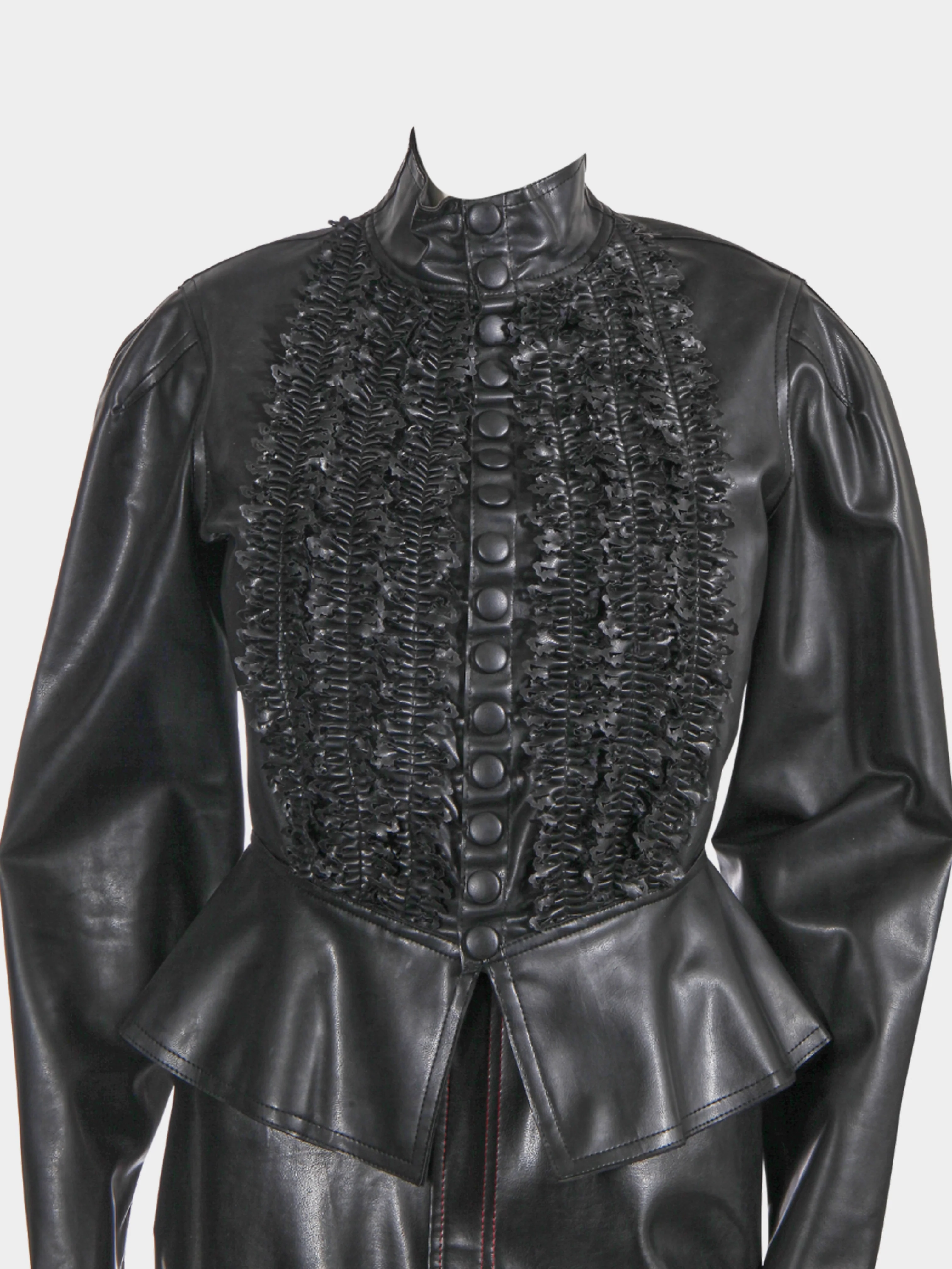 Jean Paul Gaultier FW 1996 Black Leather Jacket and Maxi Skirt Set - Image 3