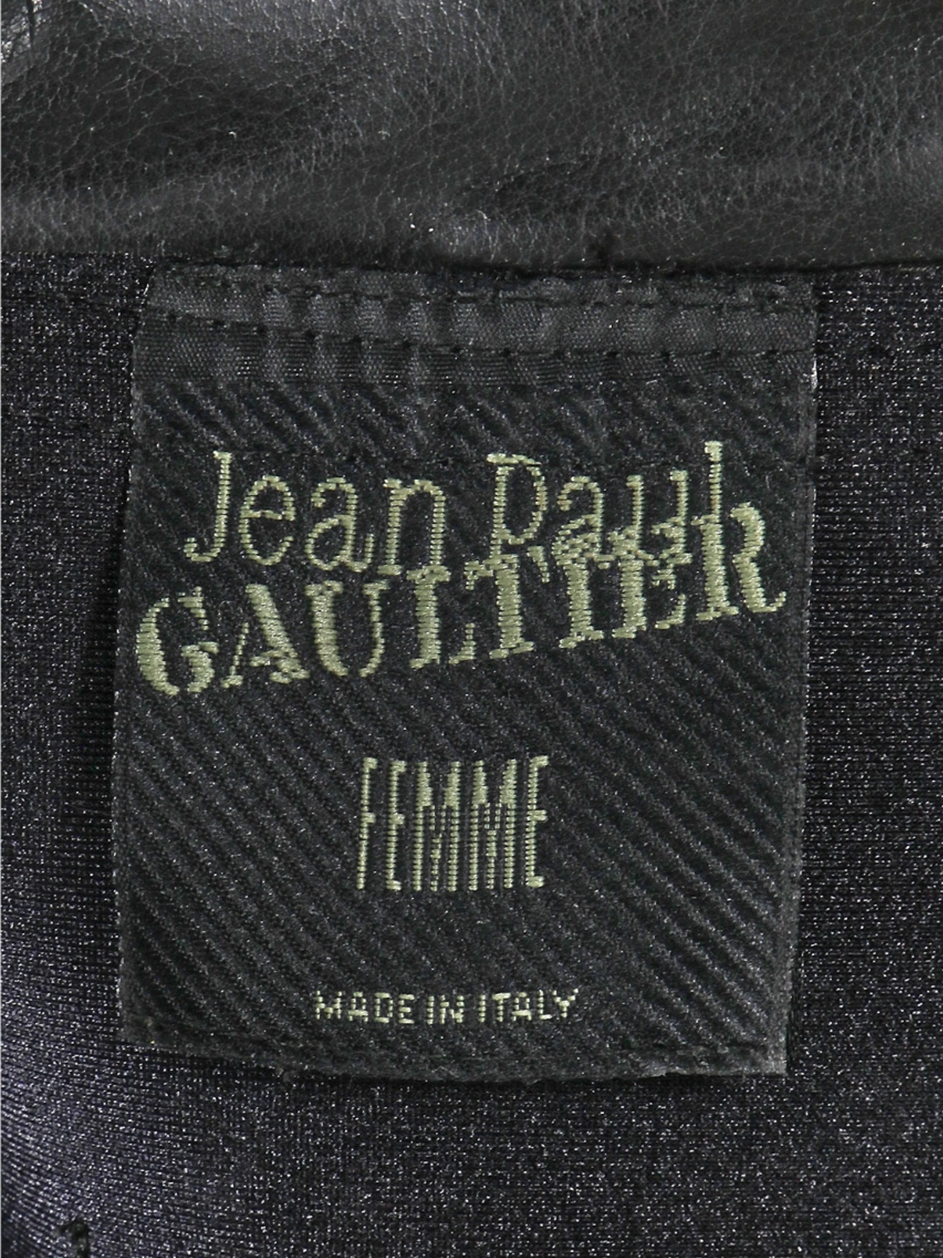 Jean Paul Gaultier FW 1996 Black Leather Jacket and Maxi Skirt Set - Image 5