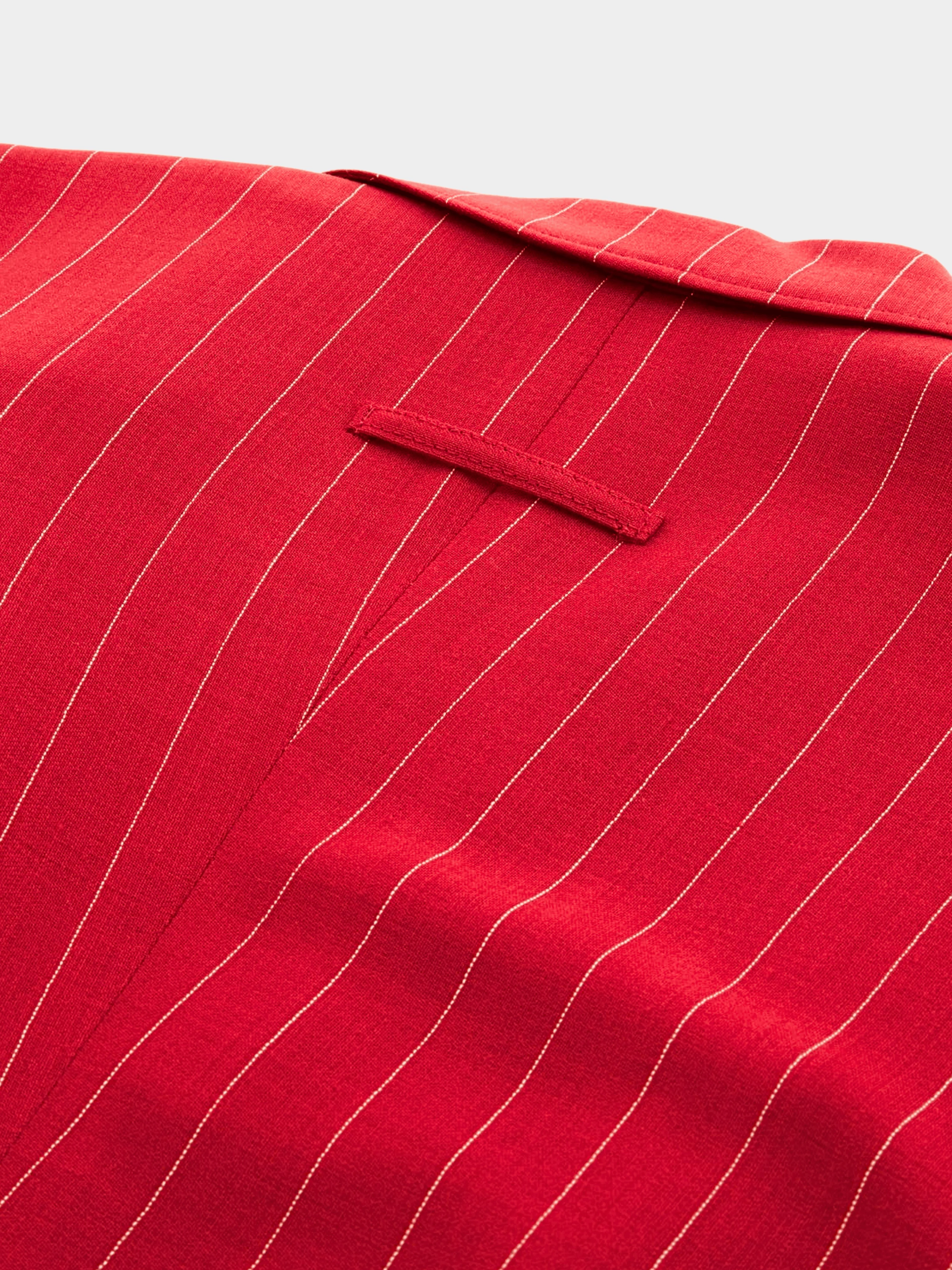 Jean Paul Gaultier SS 1993 Red Pinstripe Wool Jacket - Image 3