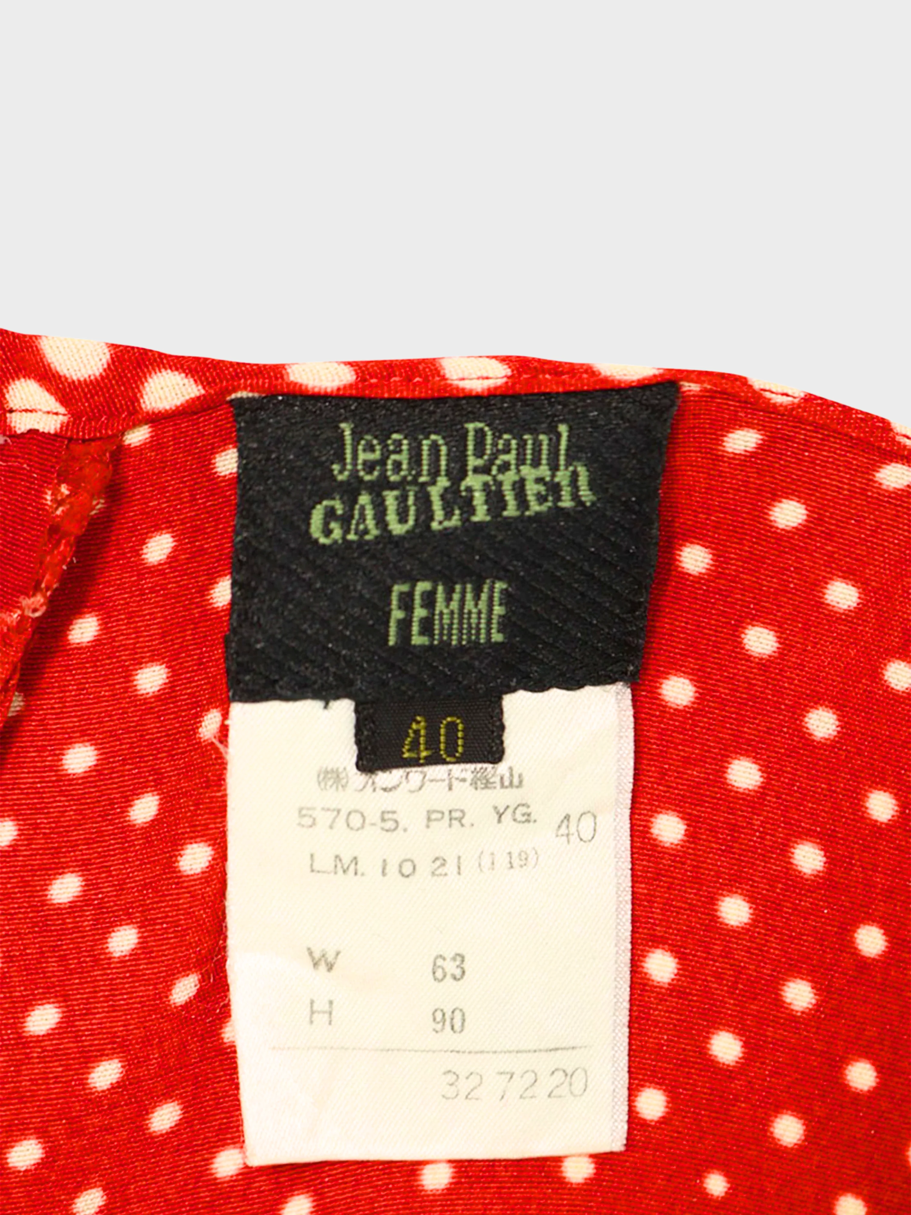 Jean Paul Gaultier SS 1996 Red Tromp L'oeil Pants - Image 4