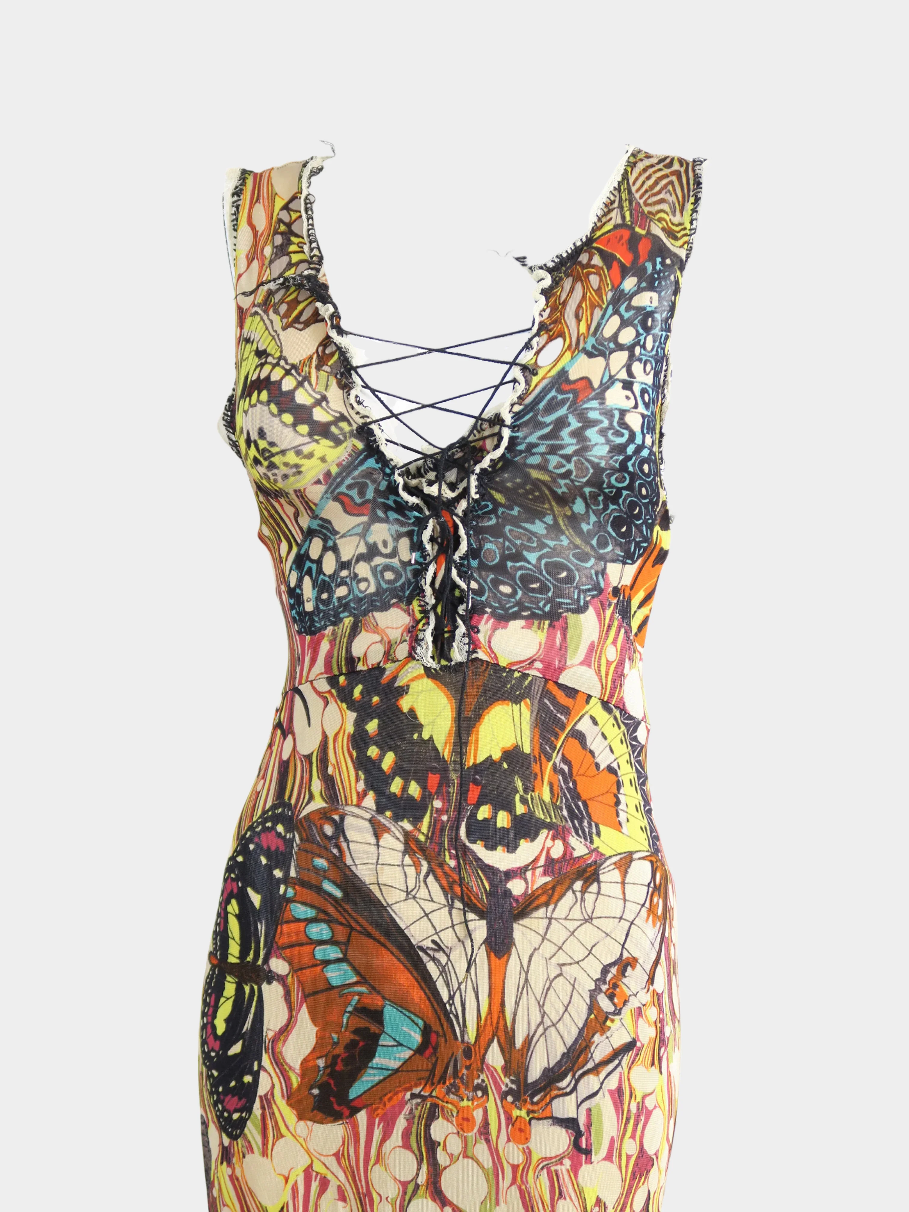 Jean Paul Gaultier SS 2003 Butterfly Print Maxi Dress - Image 3