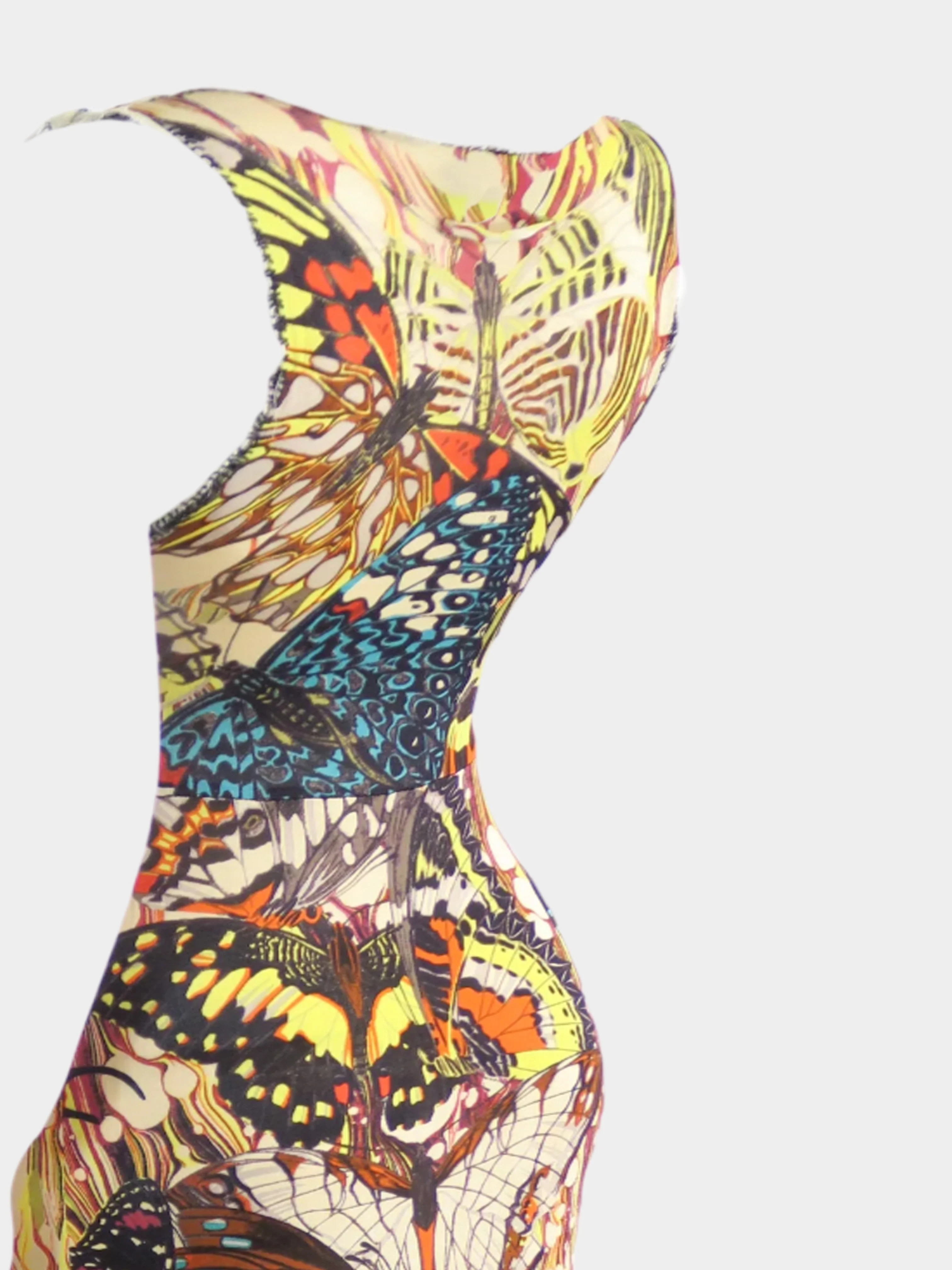 Jean Paul Gaultier SS 2003 Butterfly Print Maxi Dress - Image 4