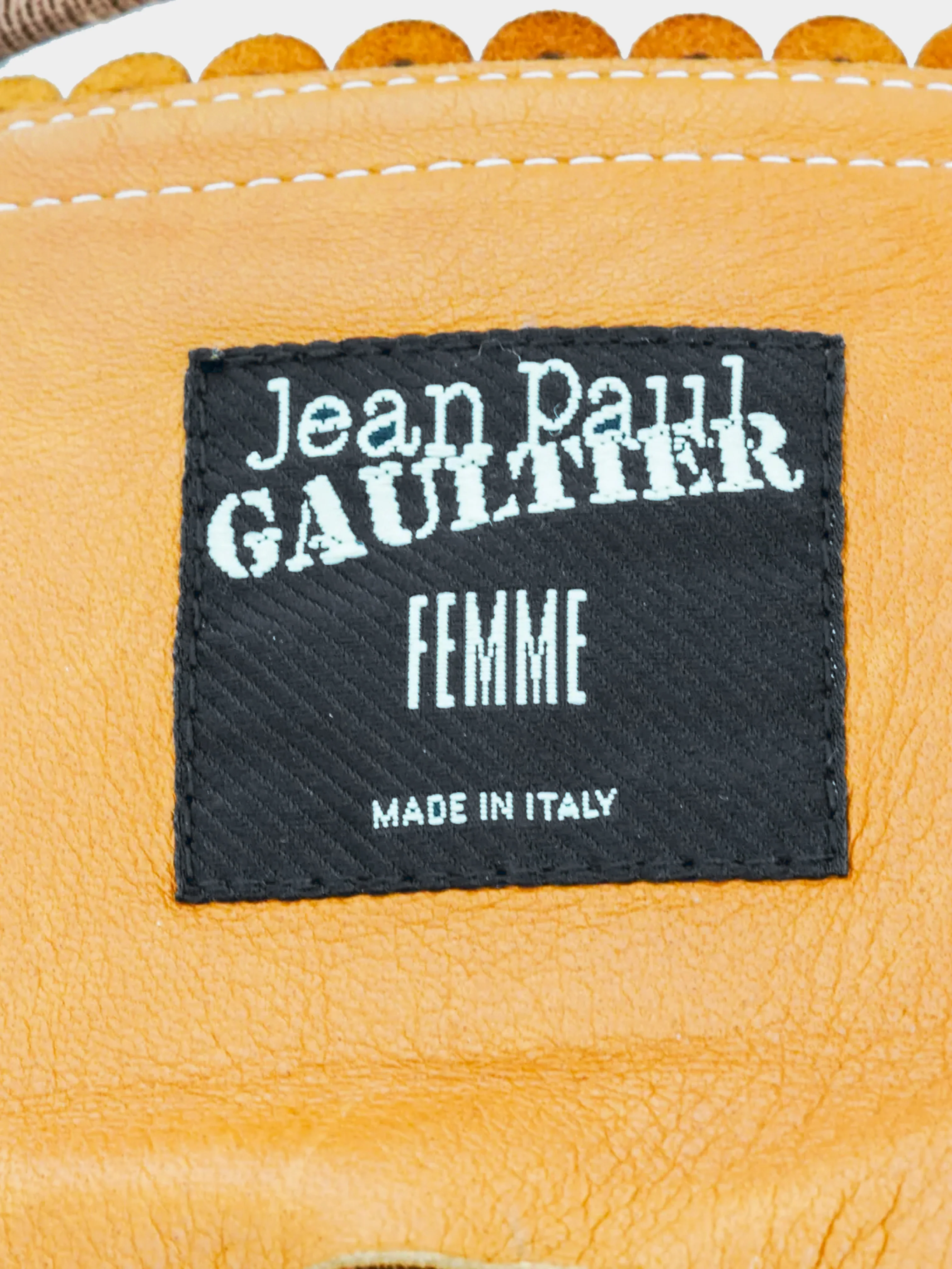 Jean Paul Gaultier SS 2004 Runway Brown Lambskin Leather Jacket - Image 4