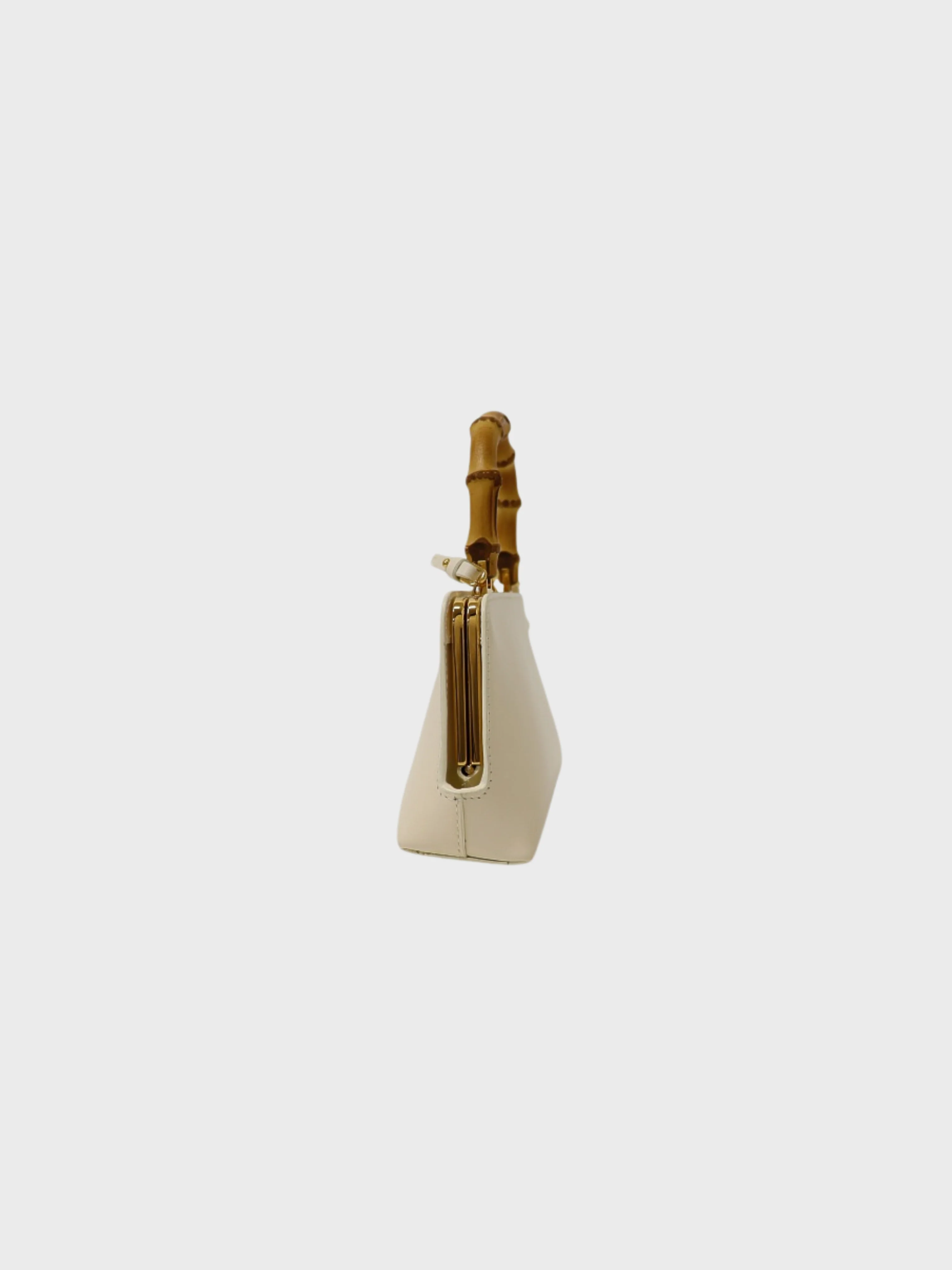 Jil Sander 2020s Ivory Leather Goji Bamboo Mini Bag - Image 3