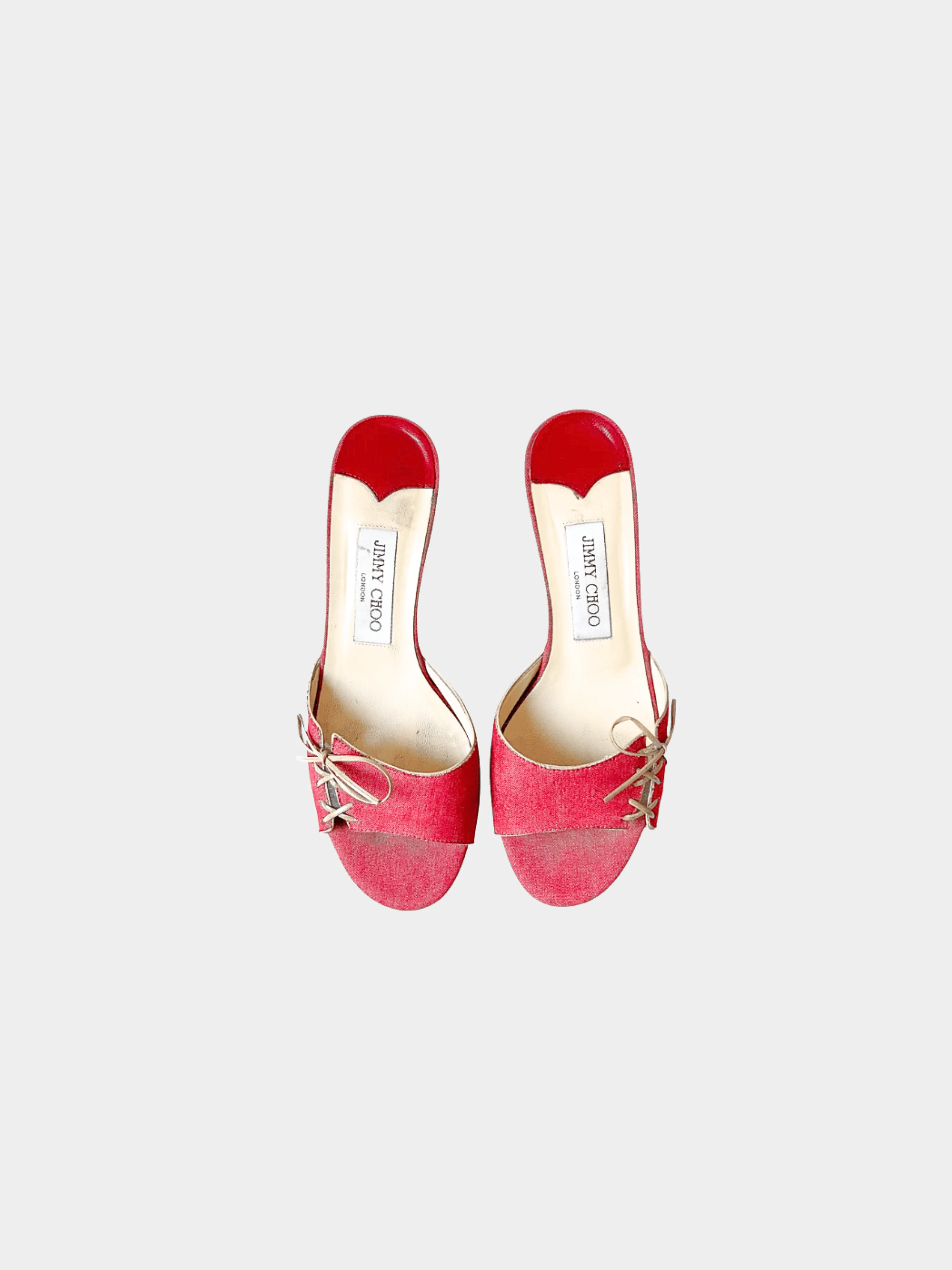 Jimmy Choo 2000s Fuchsia Canvas Mule Heels - Image 2
