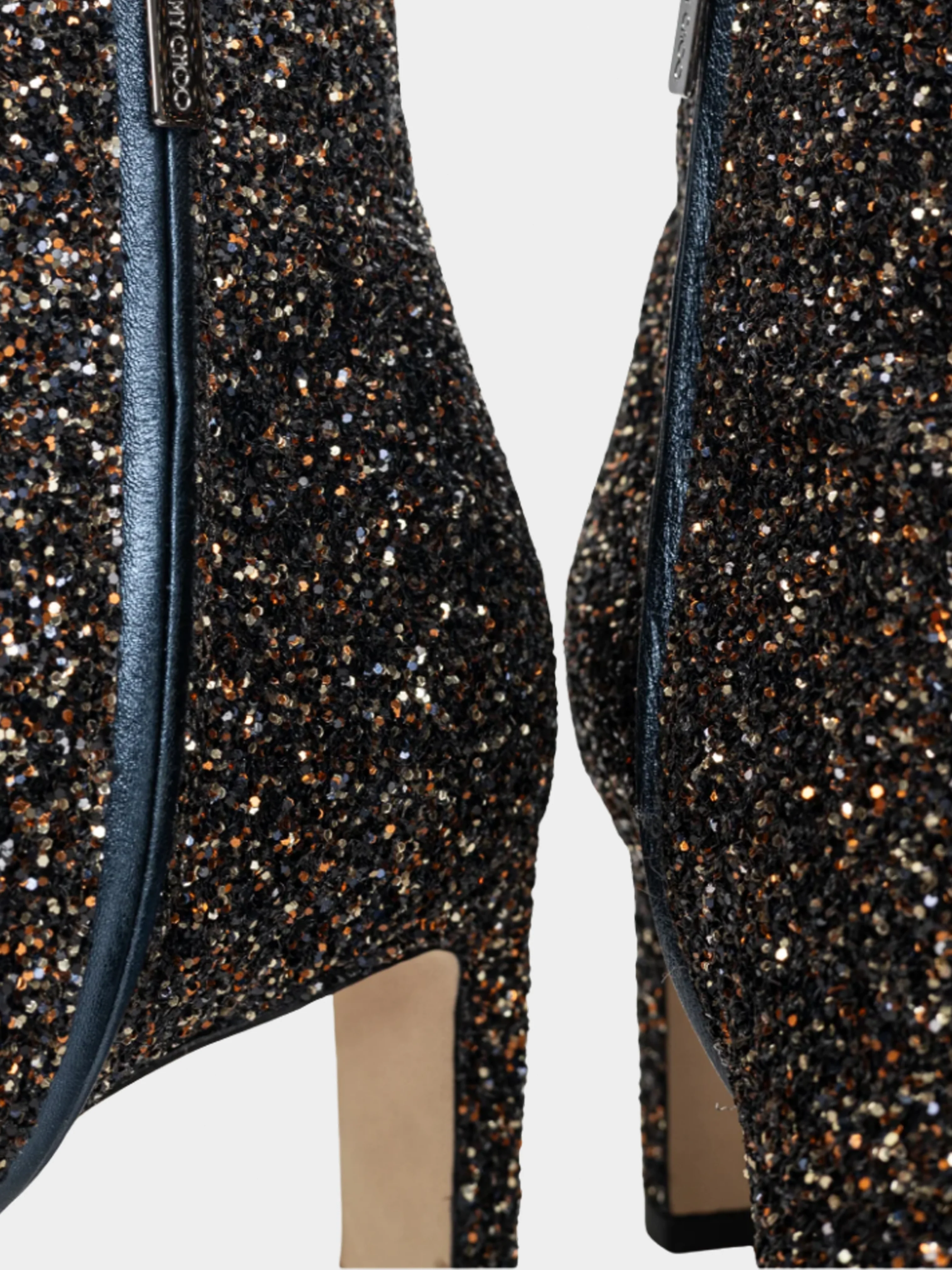 Jimmy Choo 2000s Hanover 65 Amethyst Mix Twinkle Glitter Buckled Booties - Image 4