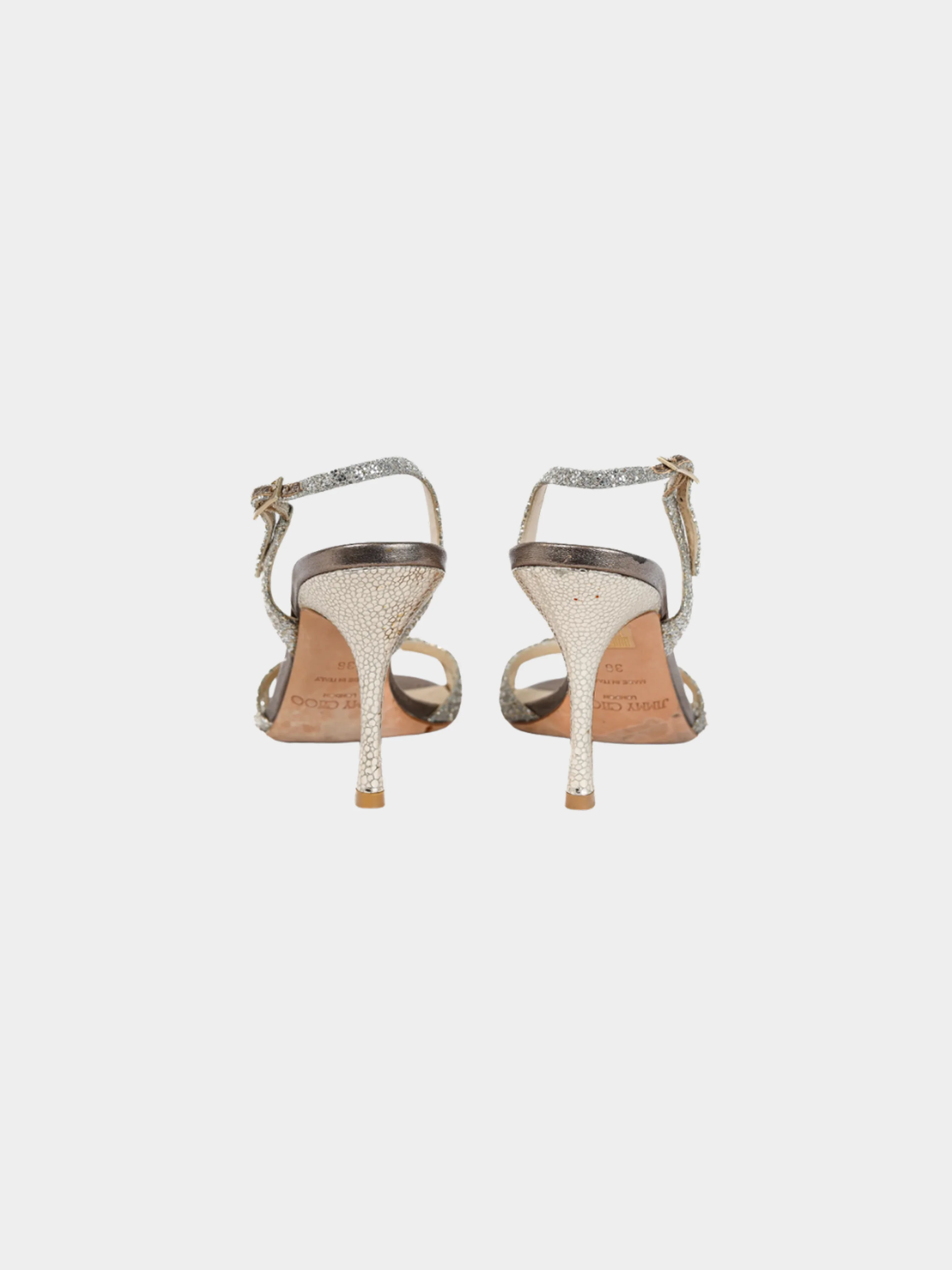 Jimmy Choo 2012 Champagne Gold Glitter India Sandals - Image 3