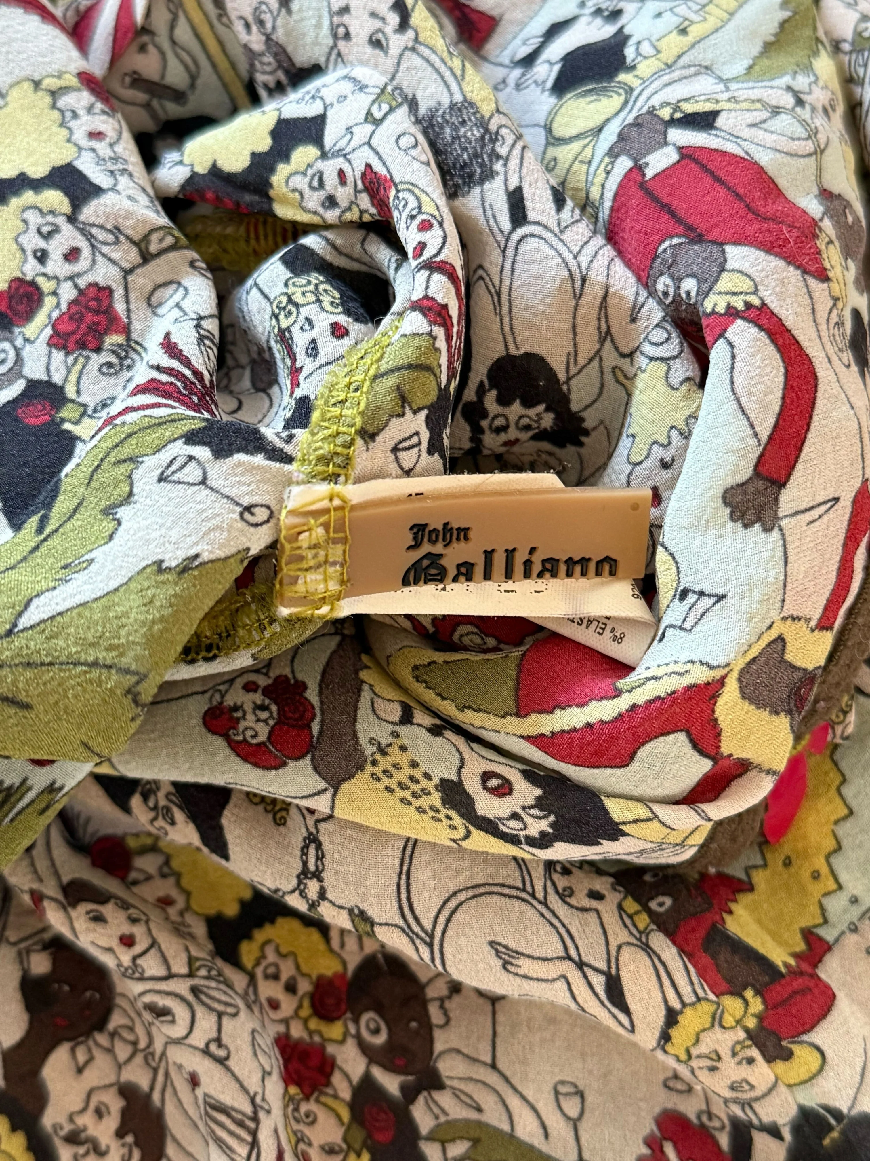 John Galliano 1990s Multicolor Illustrated Tank Top - Image 4