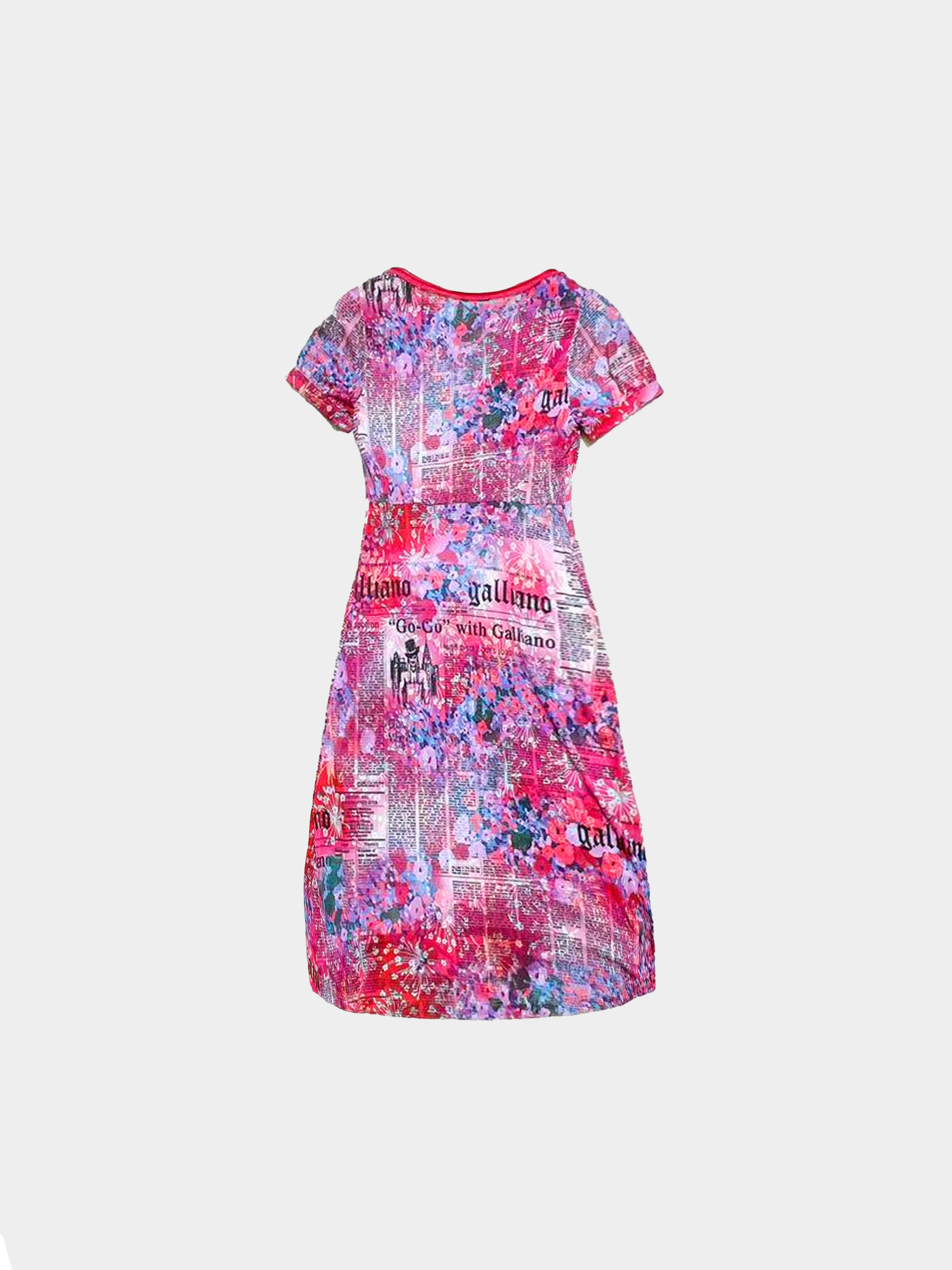 John Galliano 2000s Gazette Tie Dye Floral Dress - Image 2