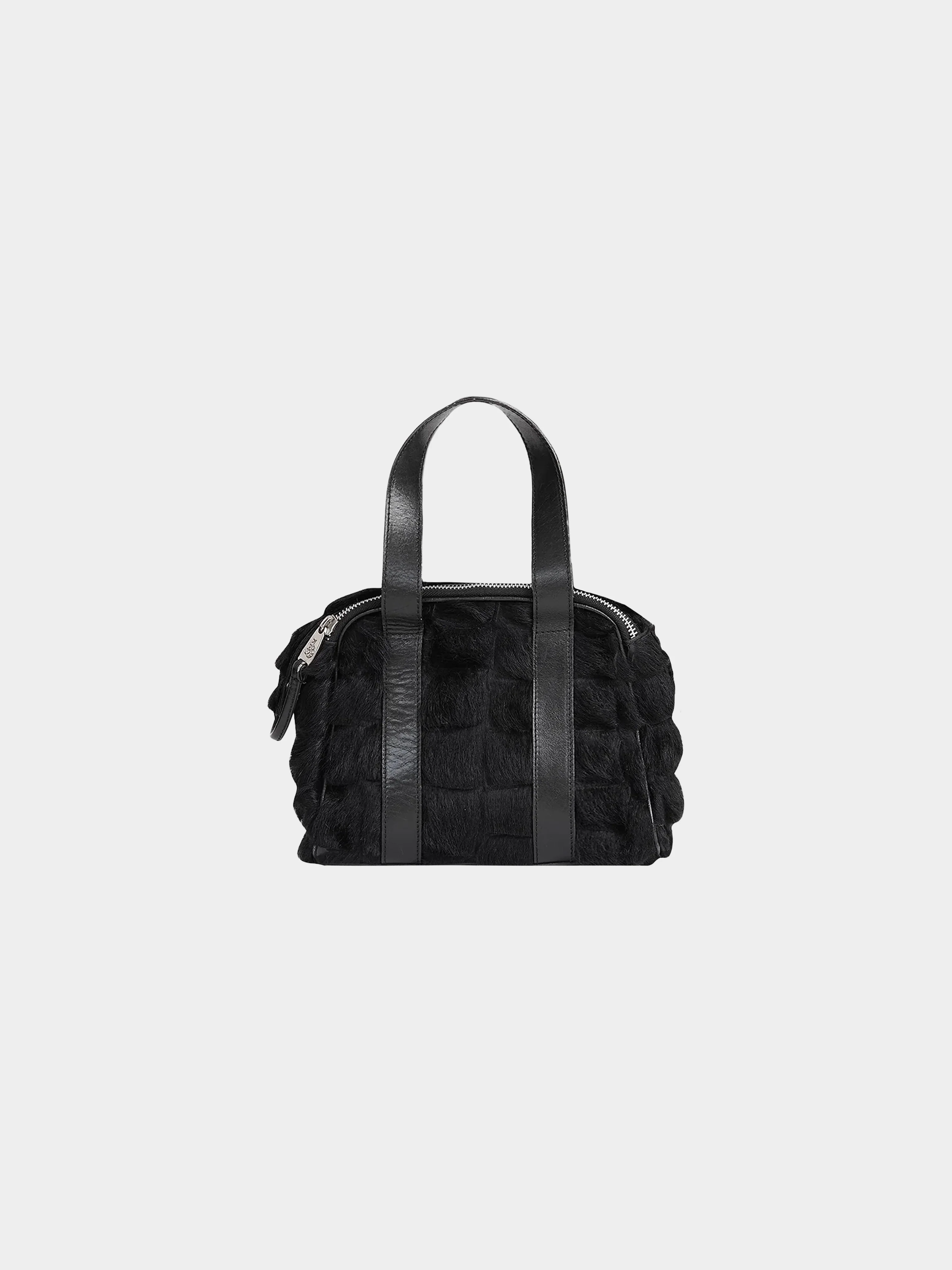 John Galliano 2000s Black Panelled Fur Bag