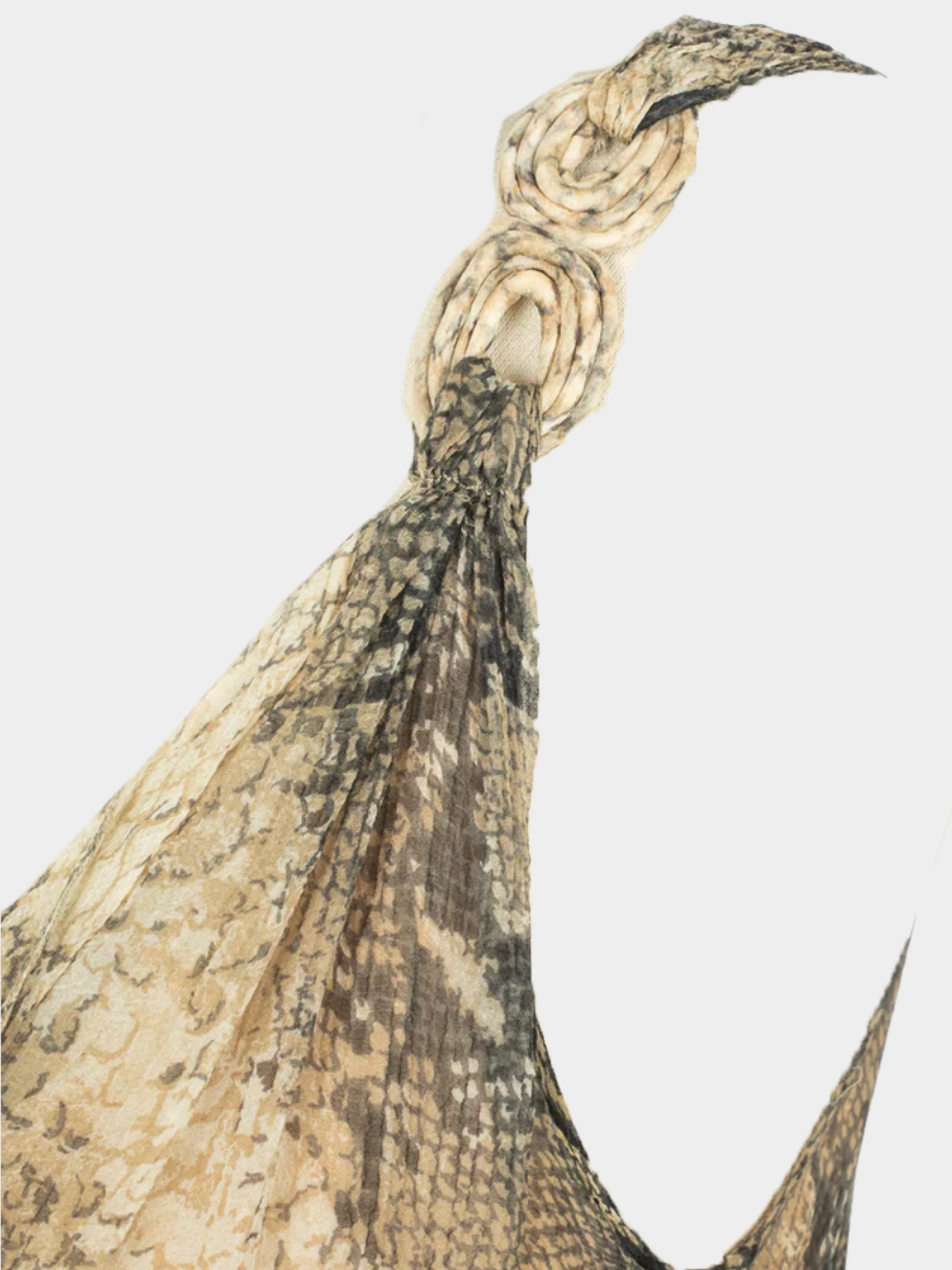 John Galliano 2000s Brown Python Printed Silk Maxi Dress - Image 4