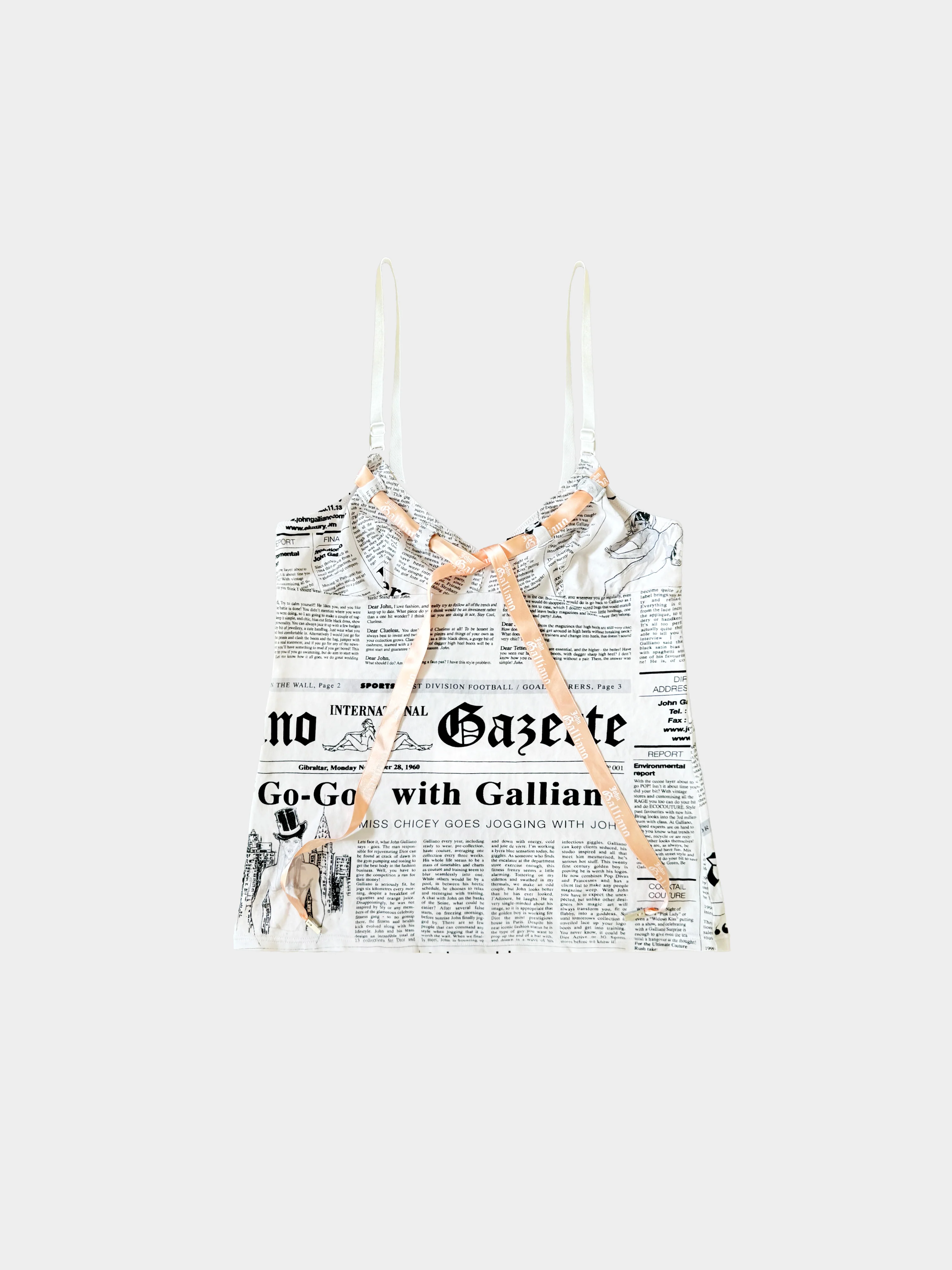 John Galliano 2000s Gazette Tank Top