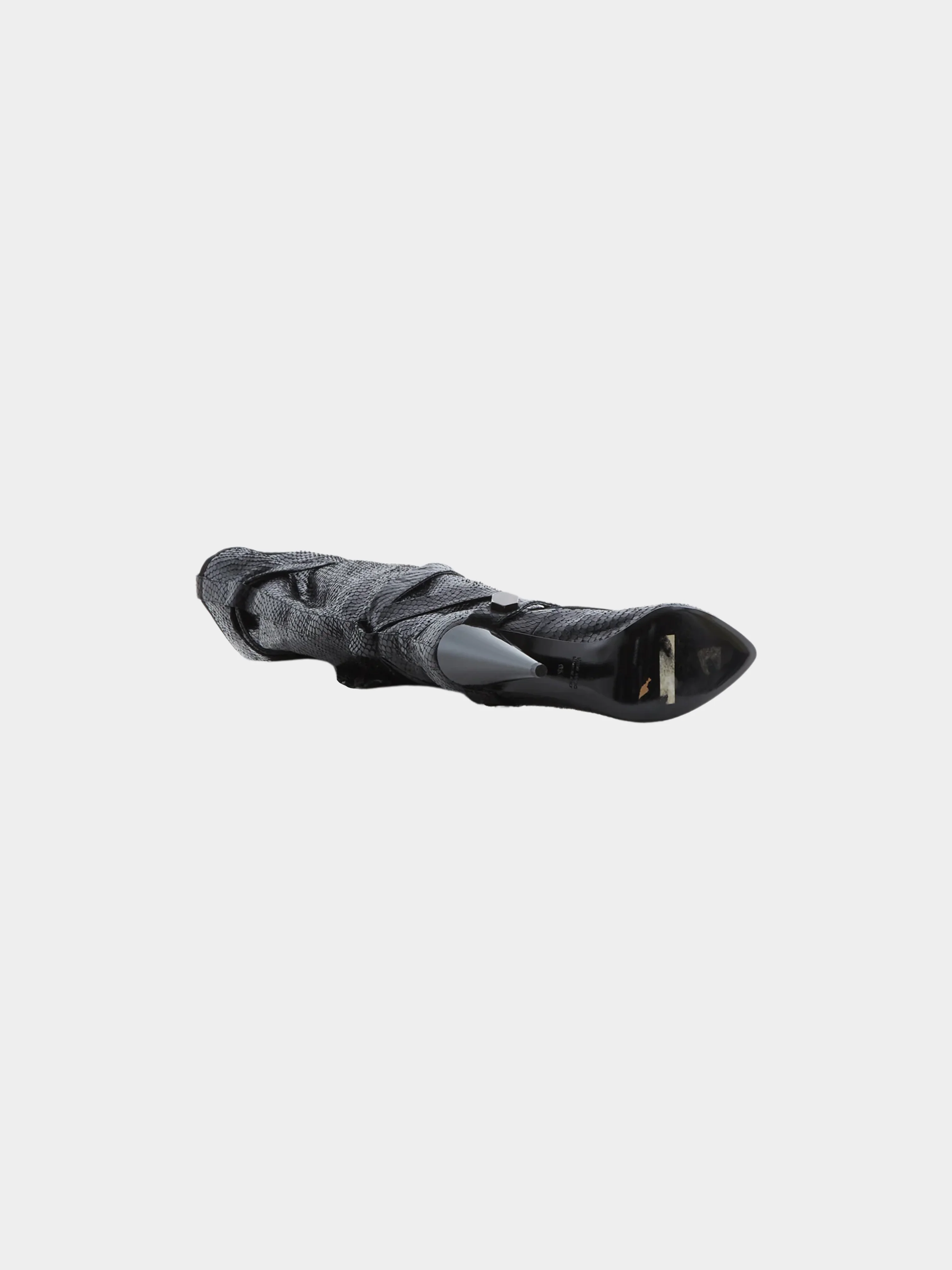 John Galliano 20000s Black Snakeskin Cone Heel Boots - Image 5