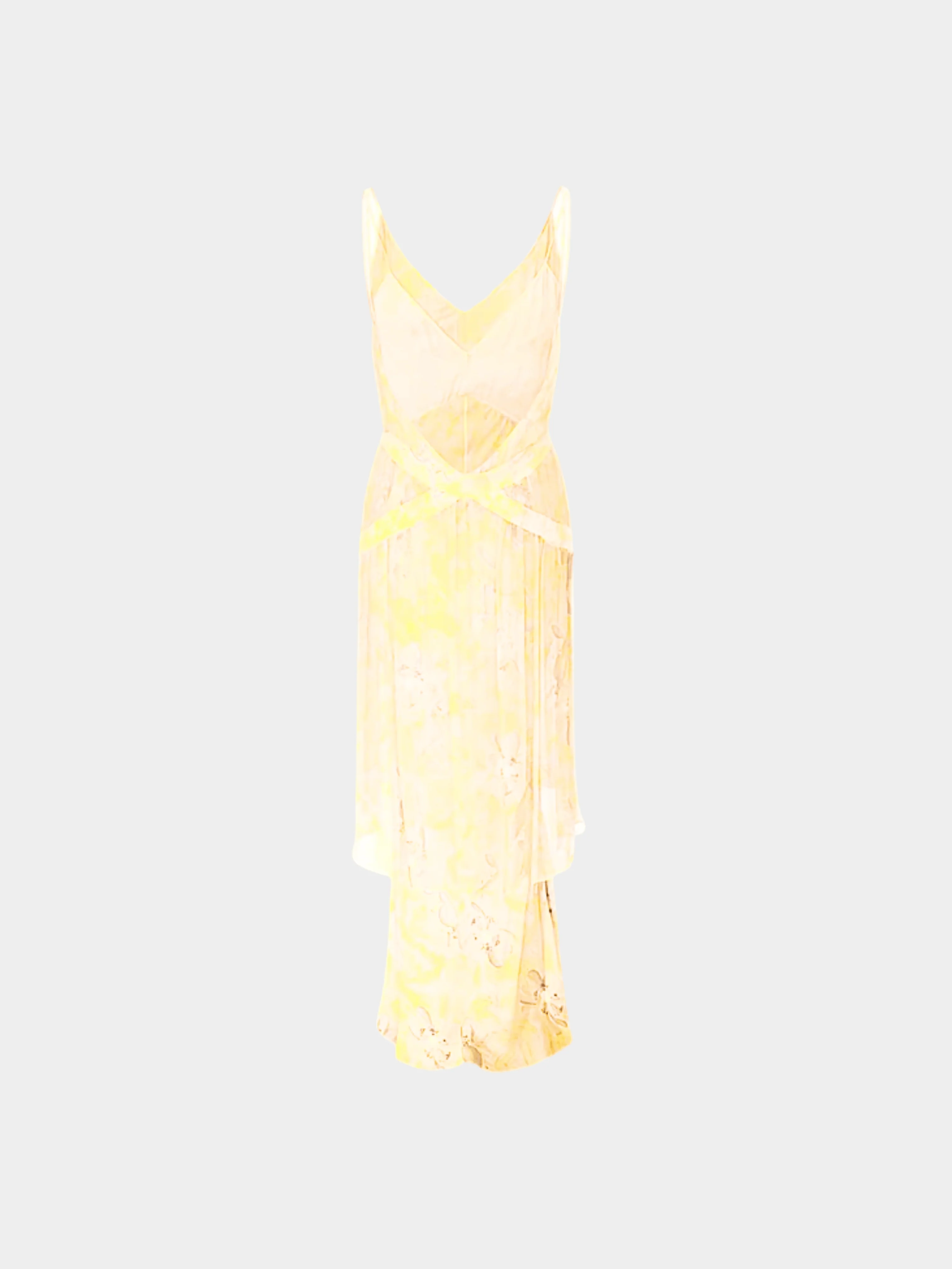 John Galliano SS 2003 Yellow Silk Layered Dress - Image 2