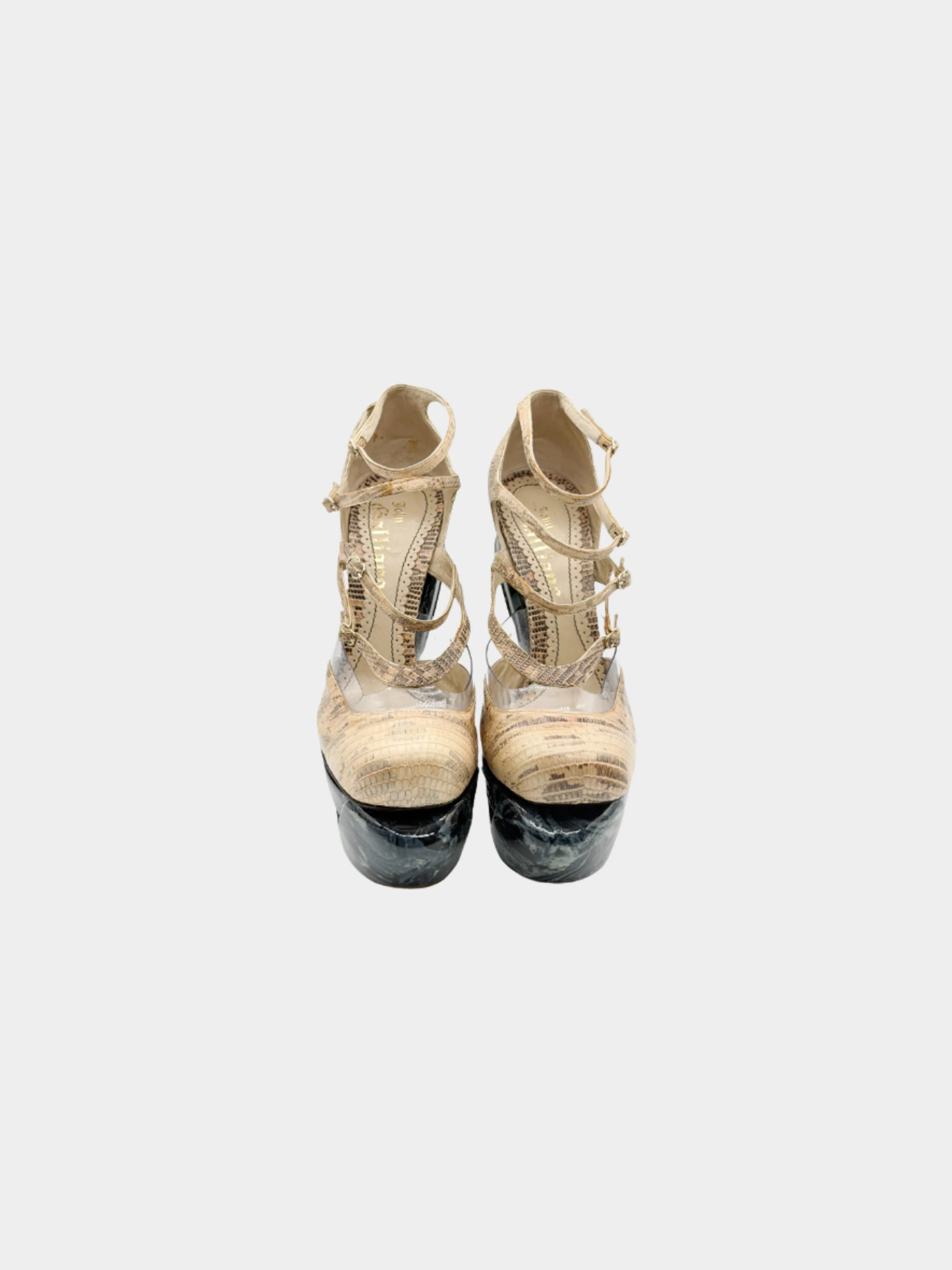 John Galliano SS 2009 Beige Python Pump - Image 3