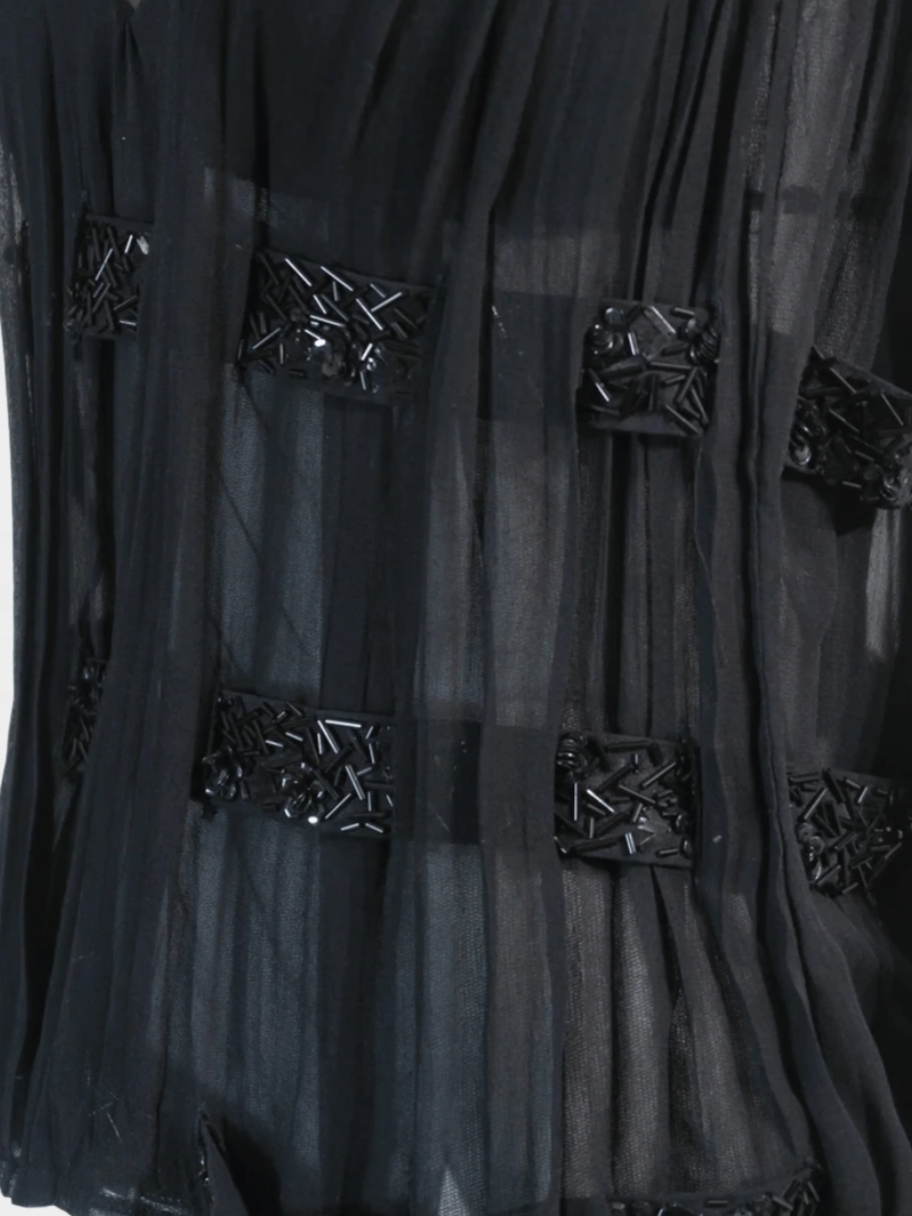 La Perla 2000s Black Mesh Beaded Tank Top - Image 3