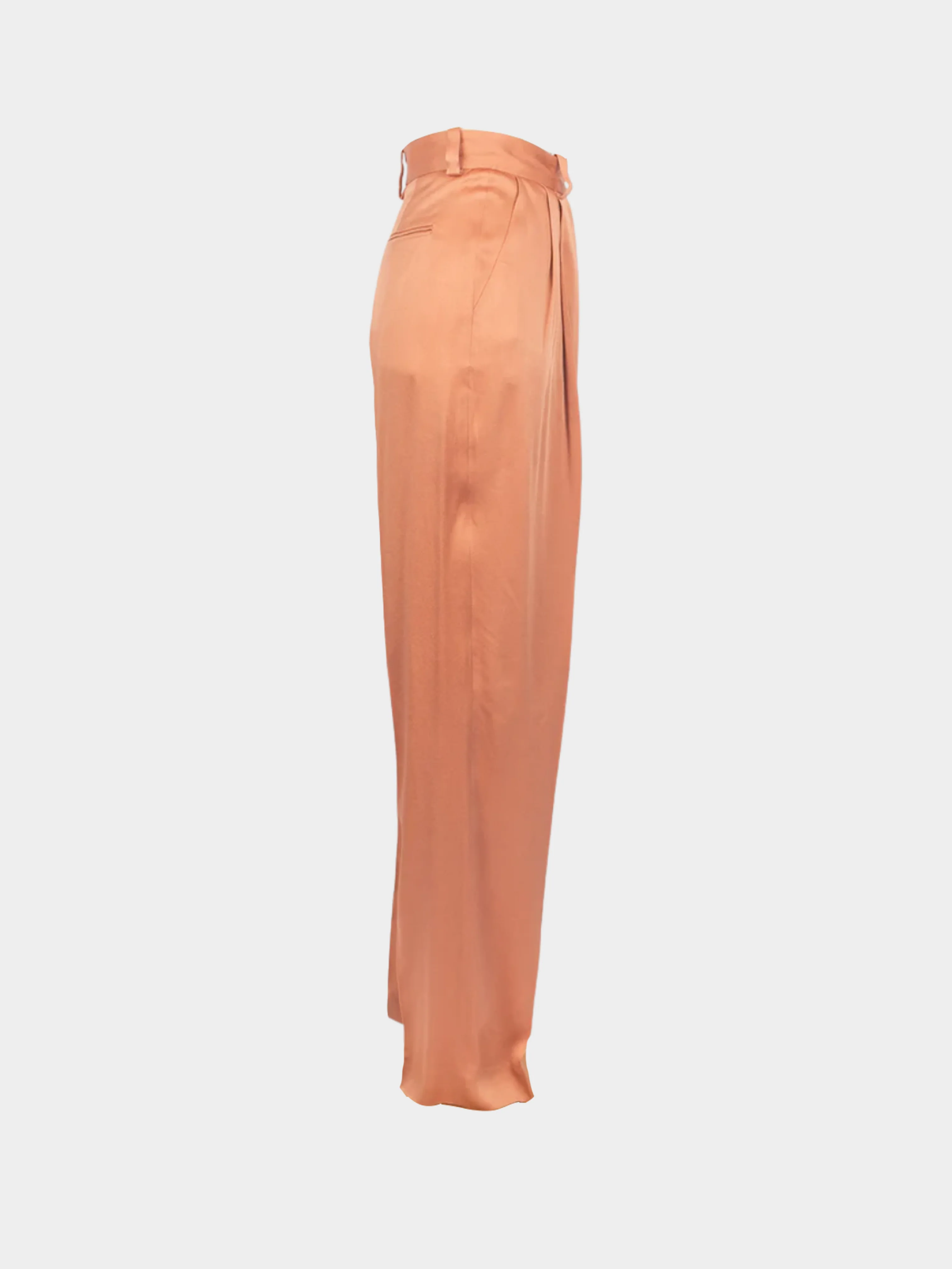 Lanvin 1990s Dusty Pink Satin Trousers - Image 2