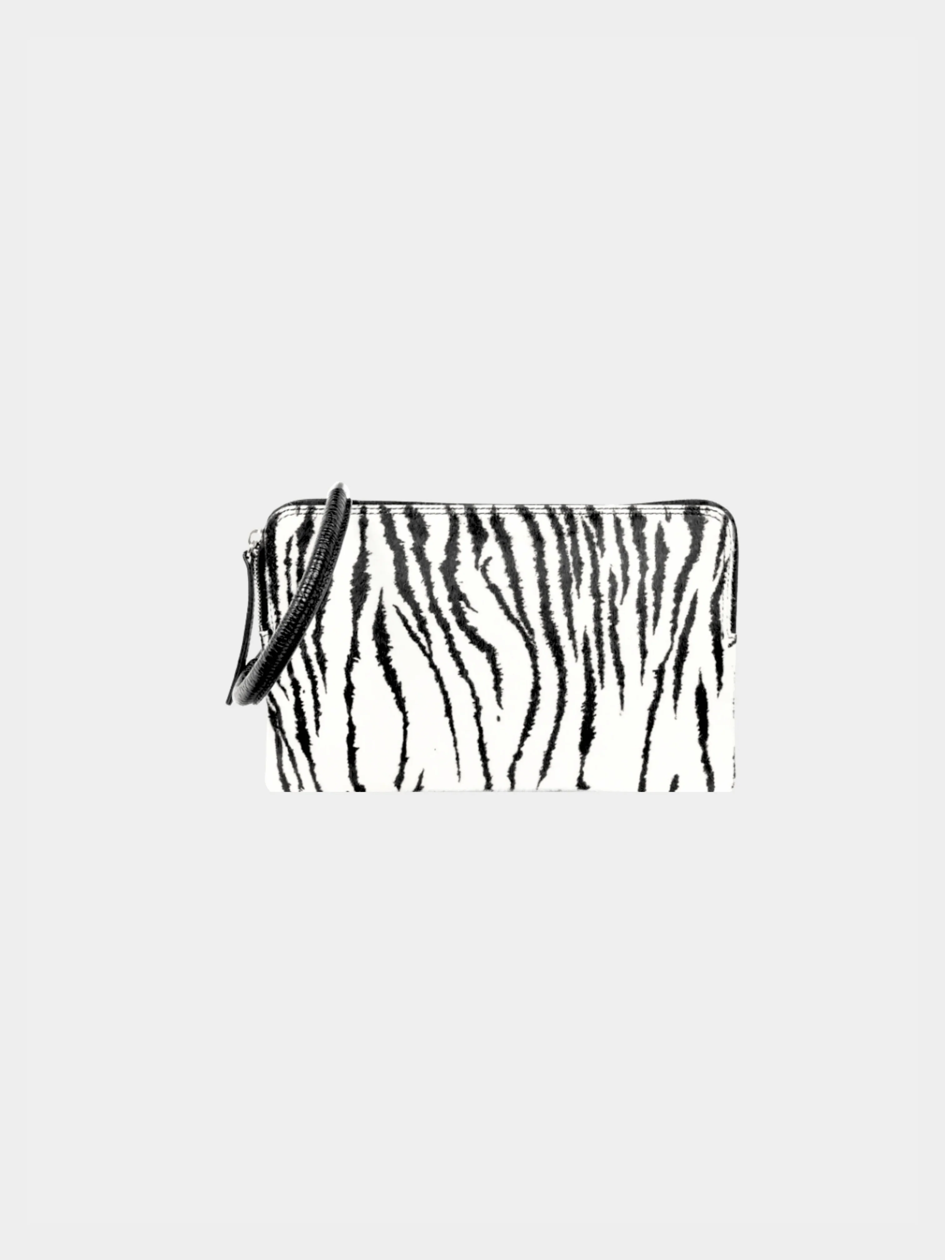 Lanvin 2000s Zebra PonyHair and Leather Oversized Clutch