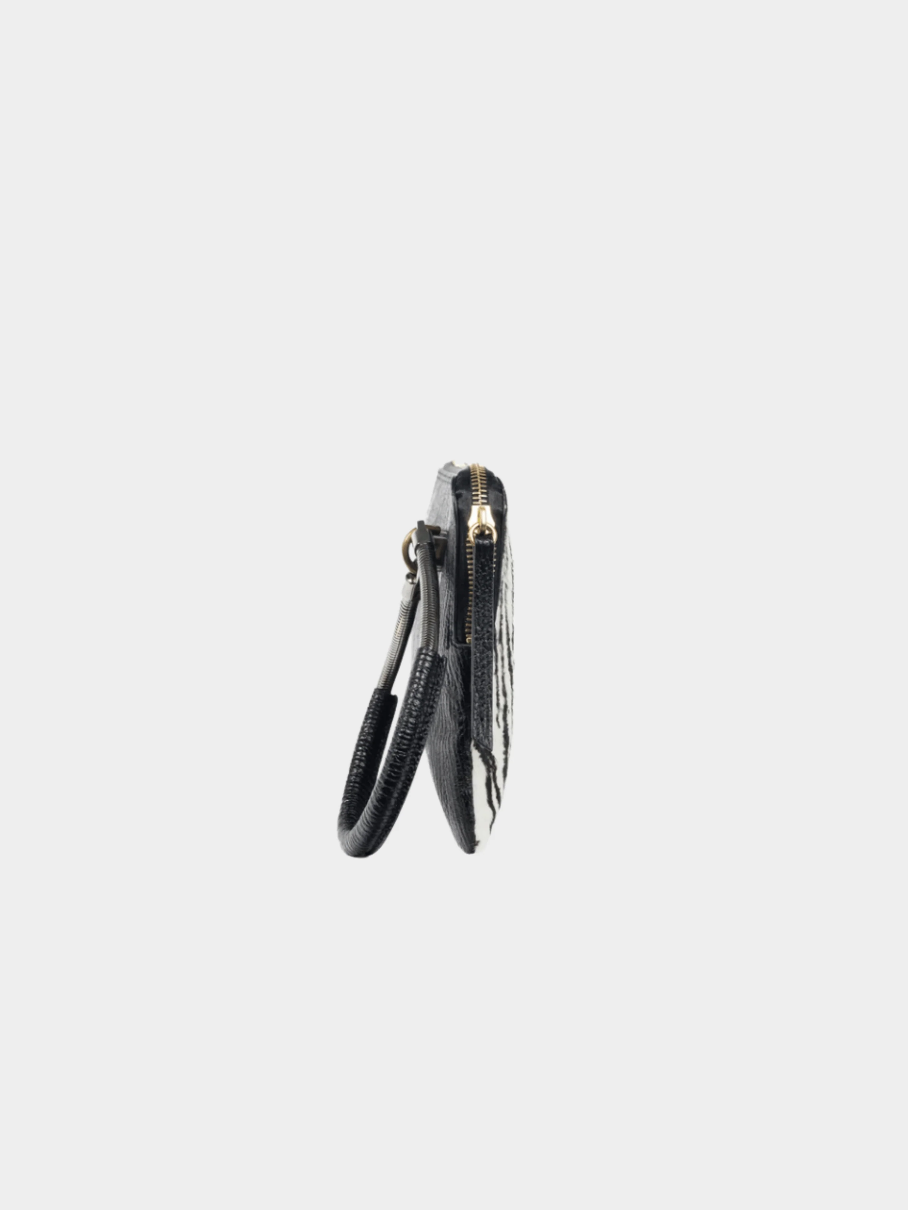 Lanvin 2000s Zebra PonyHair and Leather Oversized Clutch - Image 3