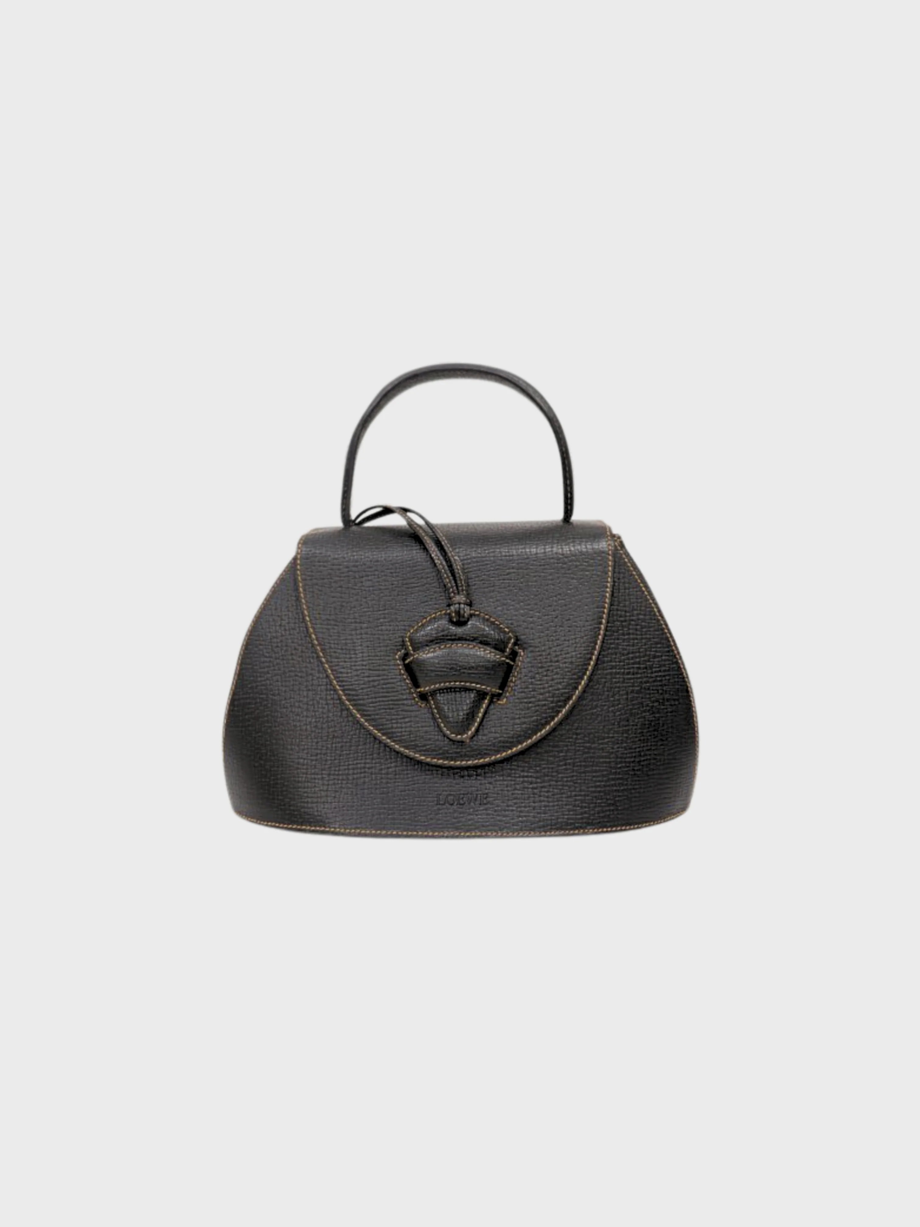 Loewe 1990s Black Leather Barcelona Handbag