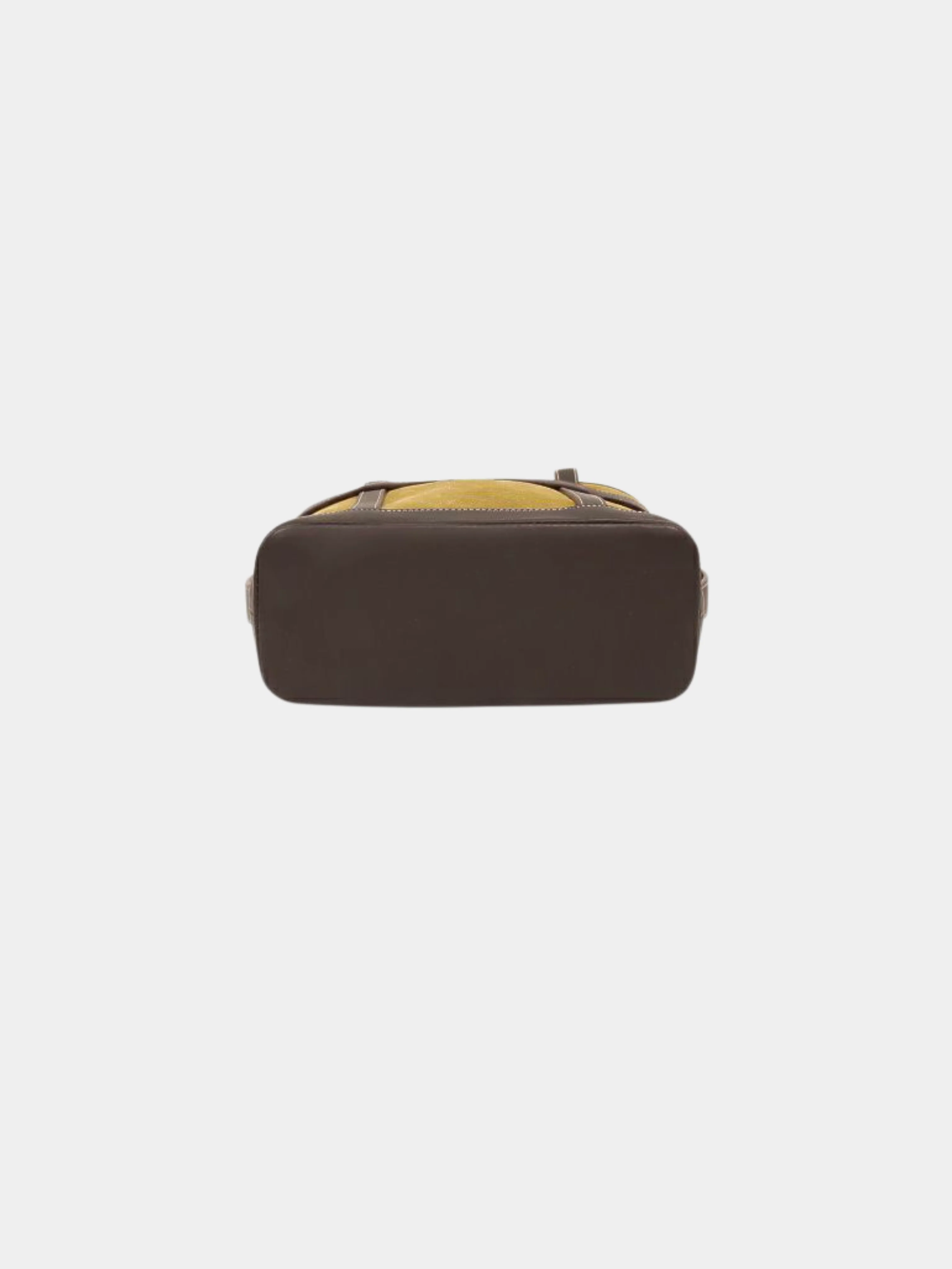 Loewe 2000s Beige Dark Brown Anagram Suede Handbag - Image 4