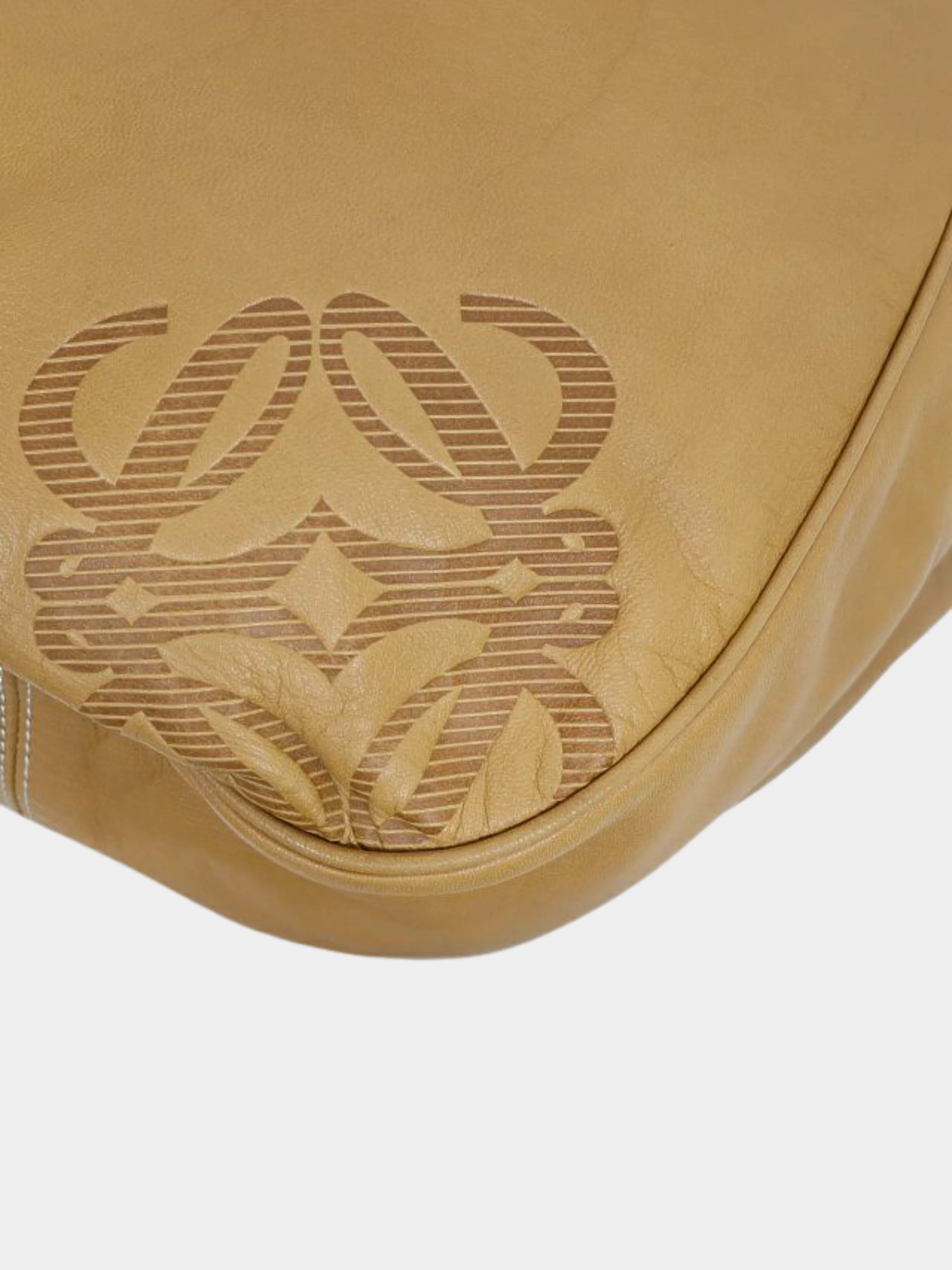 Loewe 2000s Beige Nappa Leather Anagram Shoulder Bag - Image 5