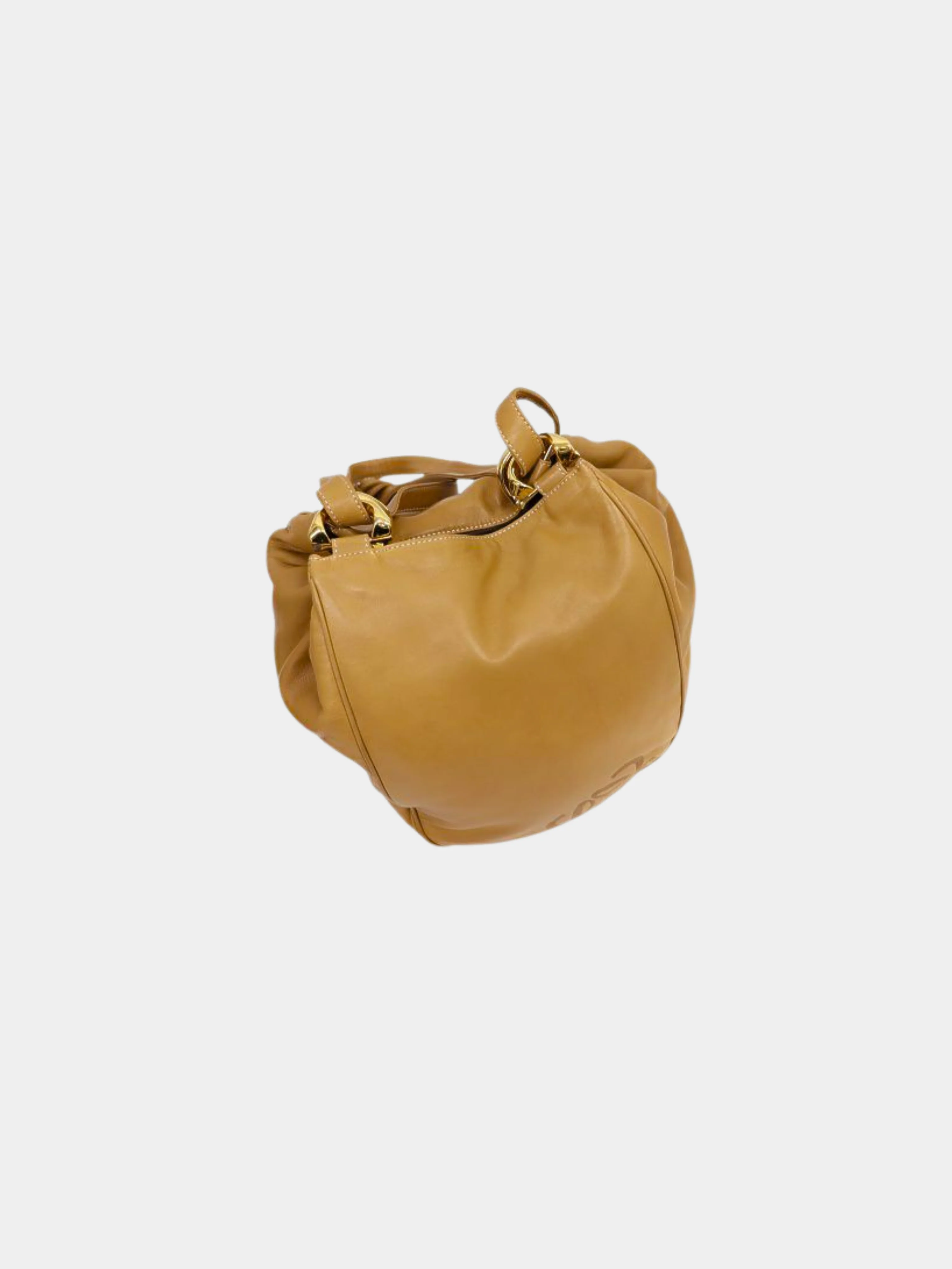 Loewe 2000s Beige Nappa Leather Anagram Shoulder Bag - Image 6