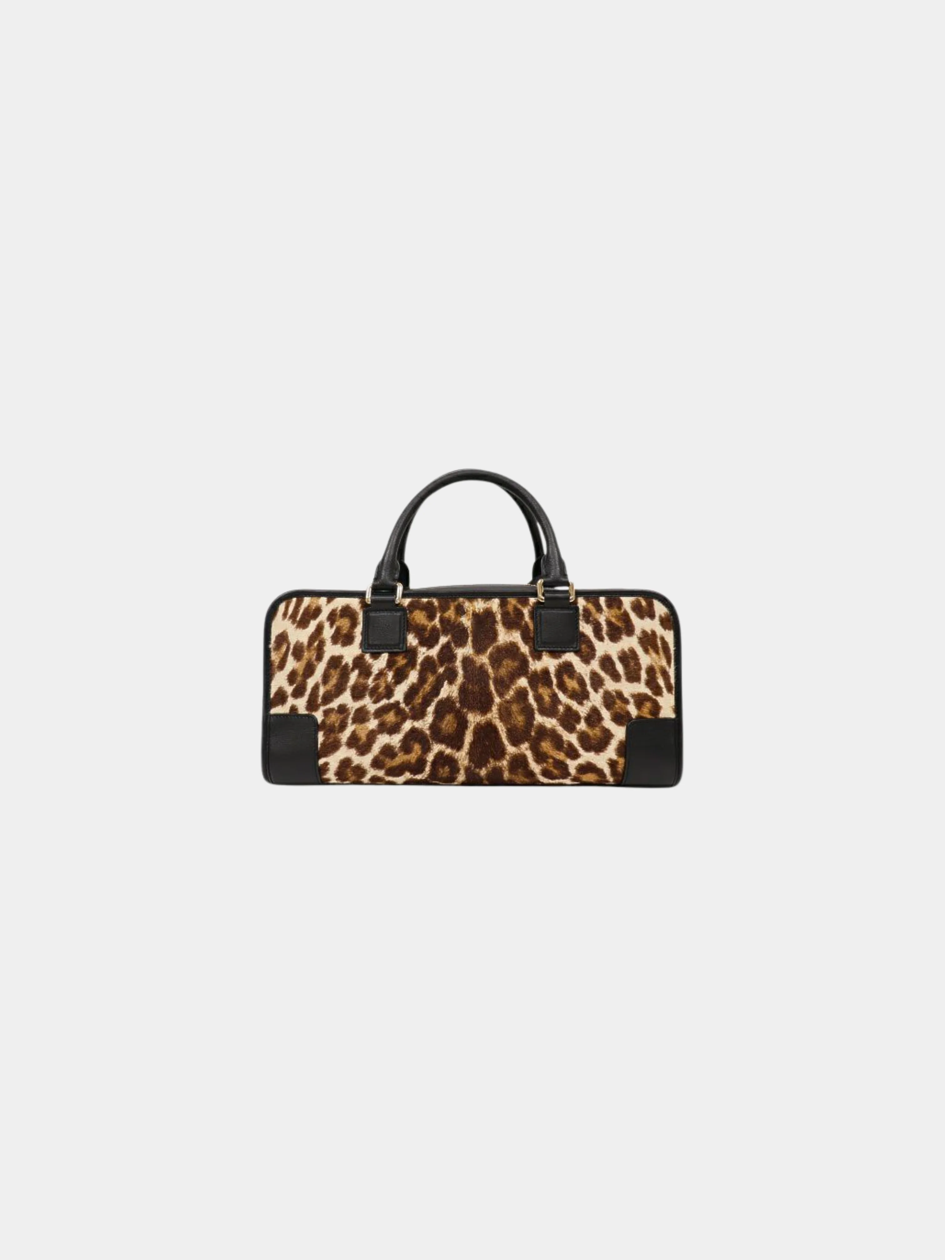 Loewe 2000s Black and Leopard Leather Pony Hair Amazona 36 Bag - Image 2