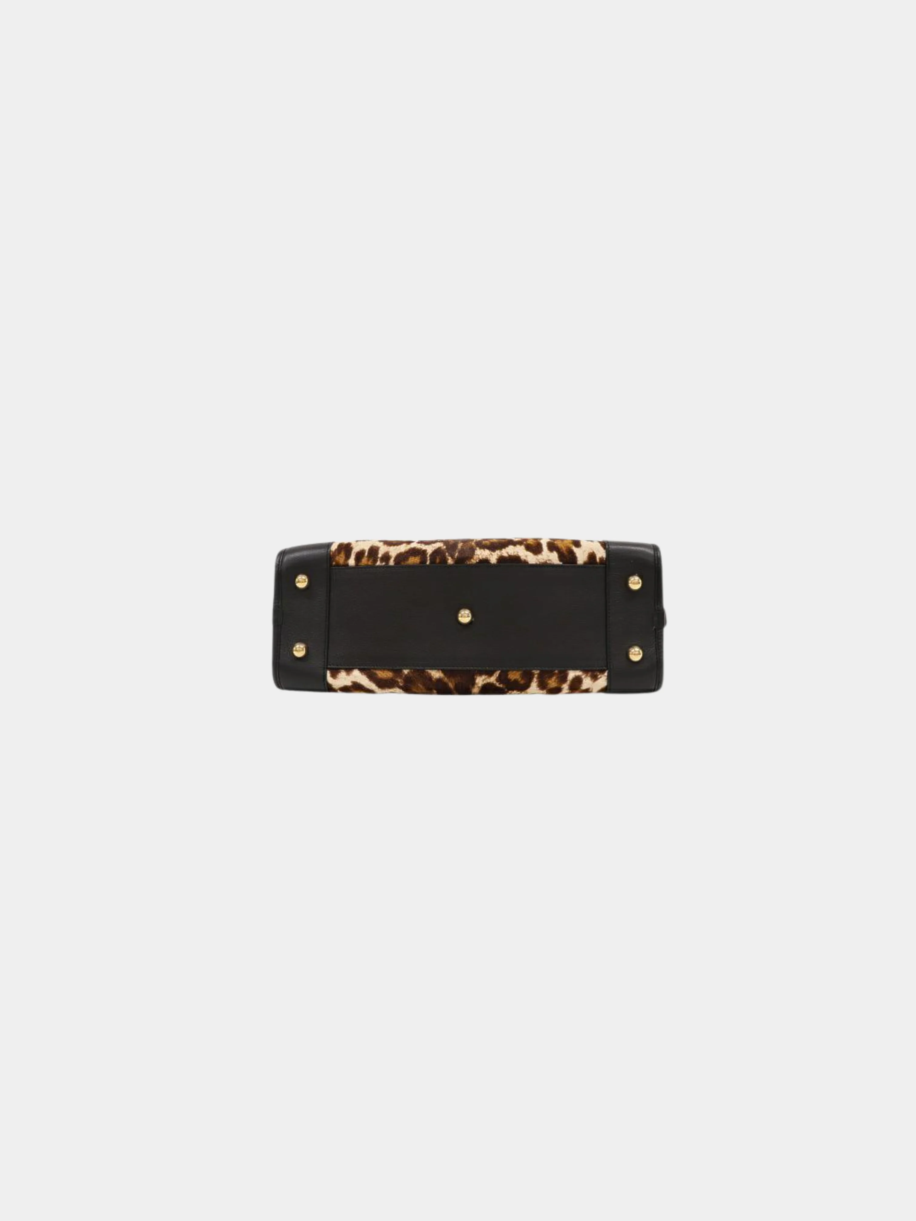Loewe 2000s Black and Leopard Leather Pony Hair Amazona 36 Bag - Image 4