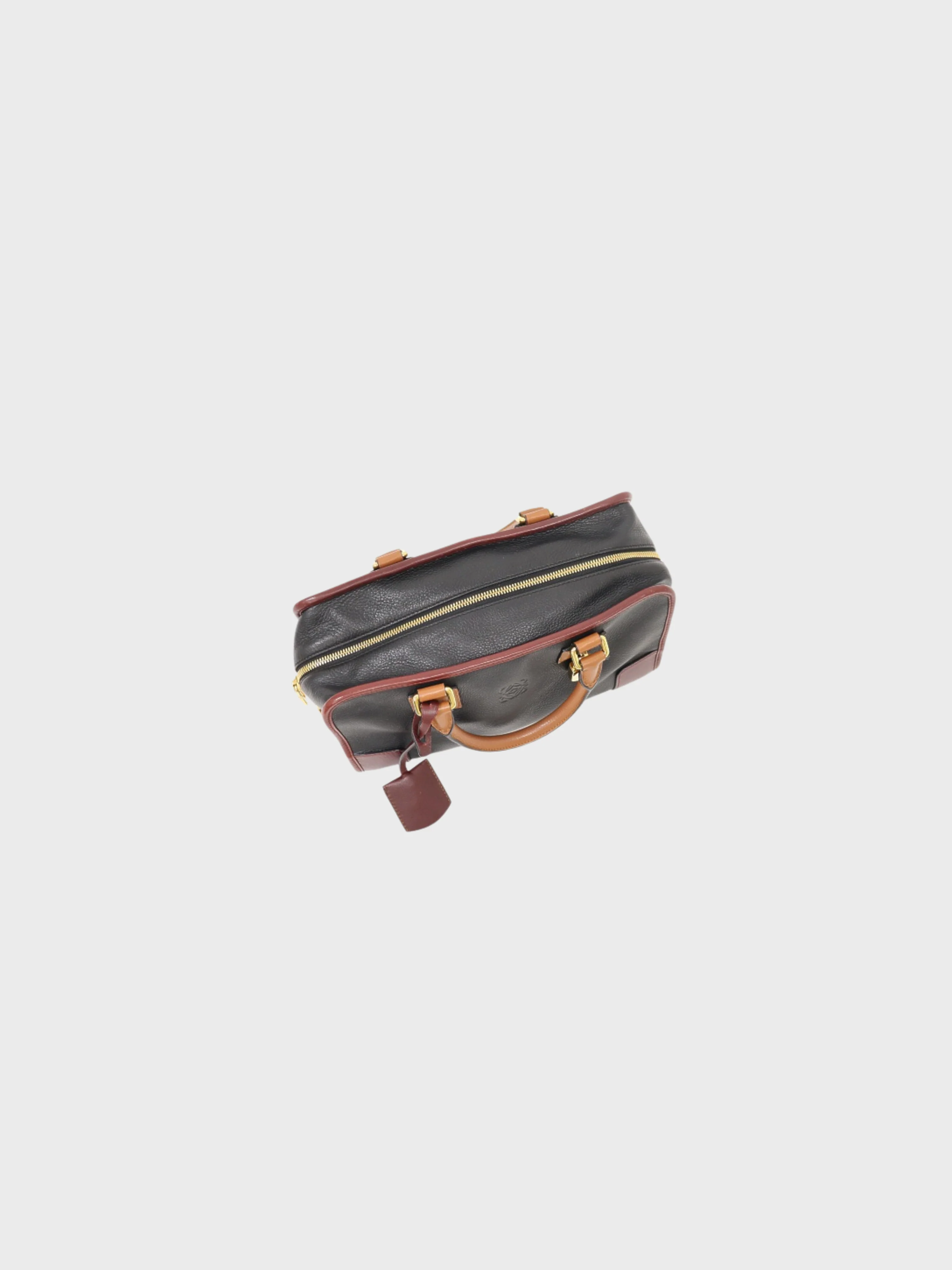 Loewe 2000s Black Bordeaux Brown Leather Amazona 28 Bag - Image 4