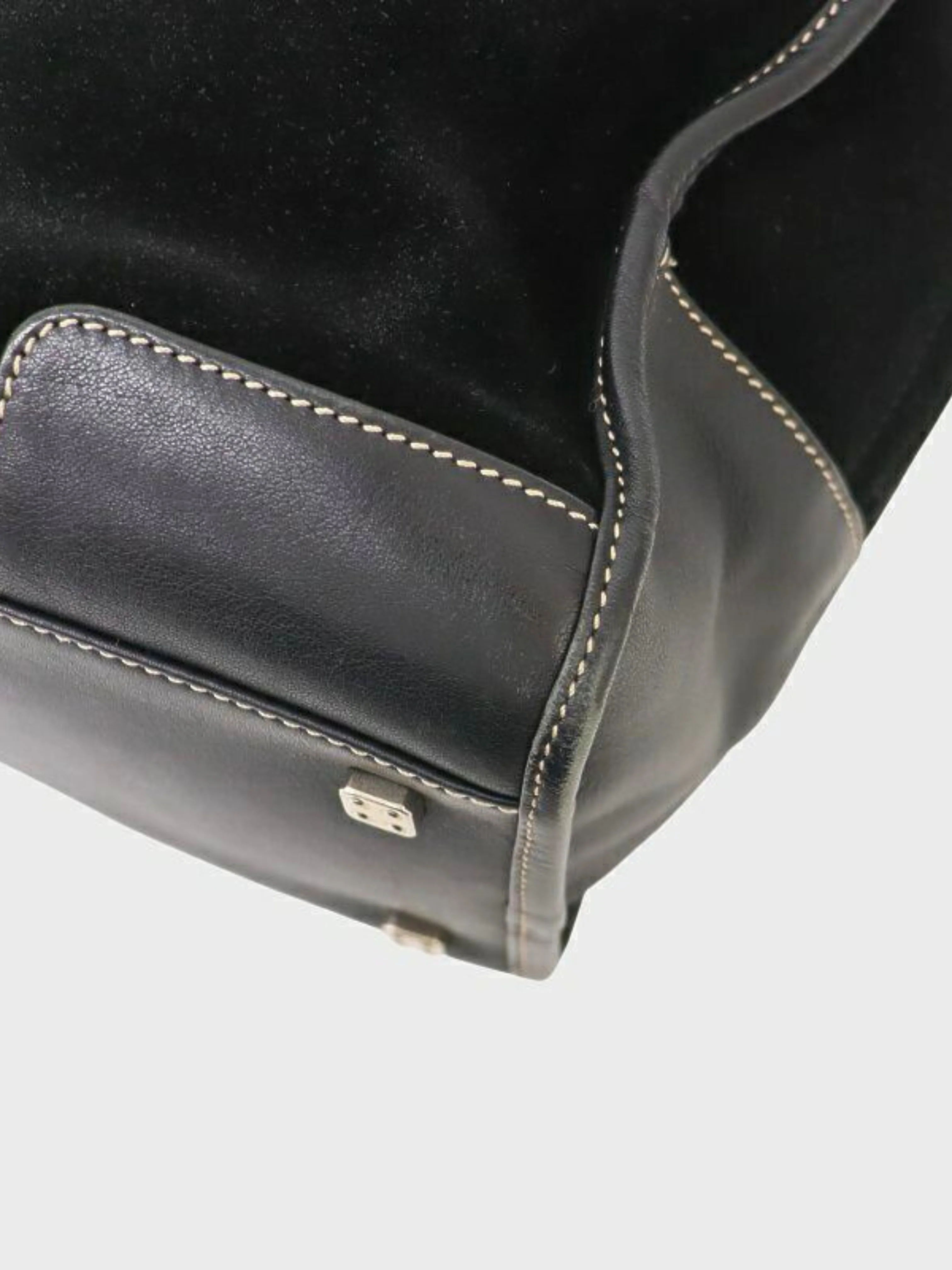Loewe 2000s Black Suede and Leather Amazona 36 Bag - Image 6