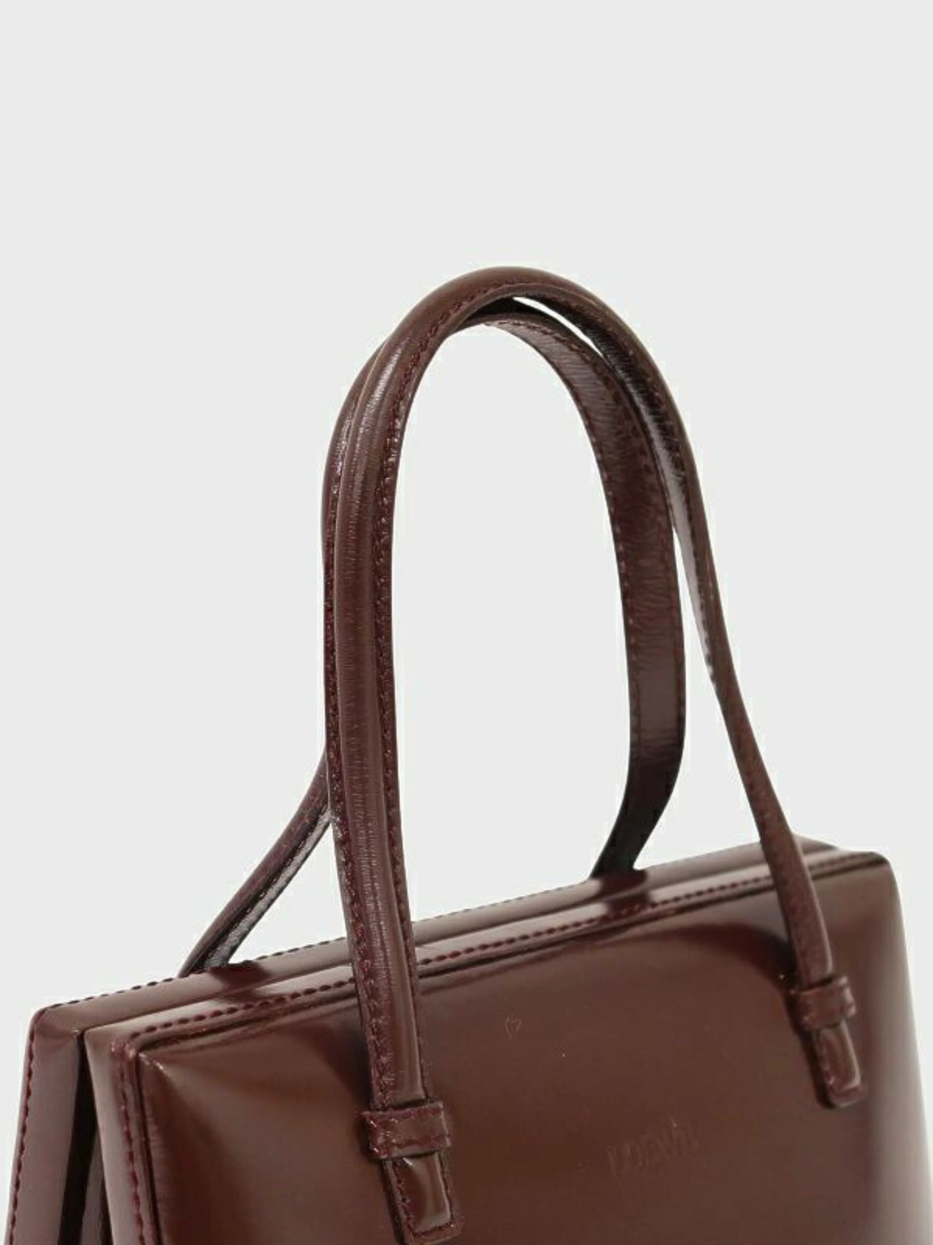 Loewe 2000s Bordeaux Calf Leather Logo Mini Handbag - Image 7