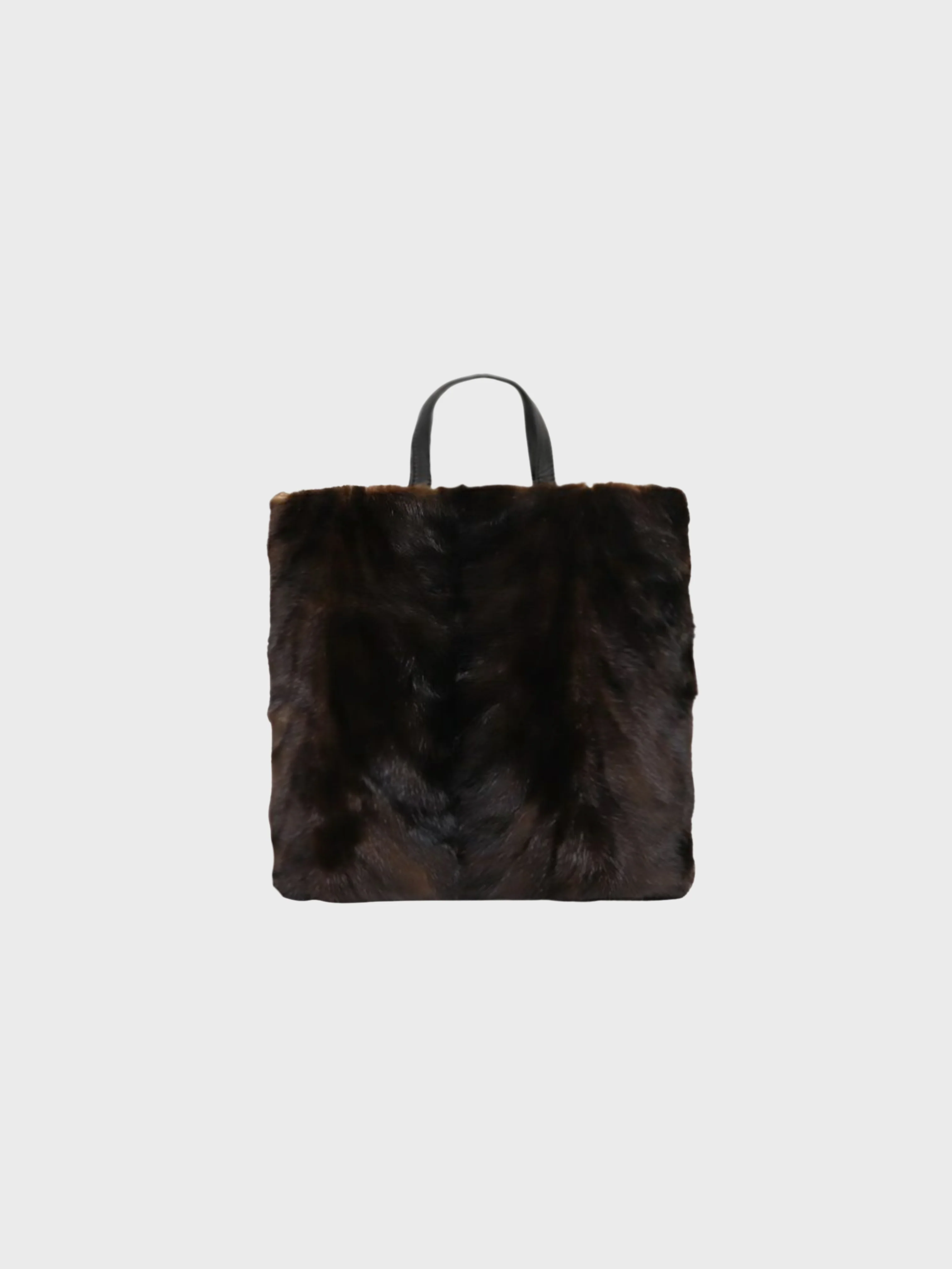 Loewe 2000s Brown Black Fur Tote Bag