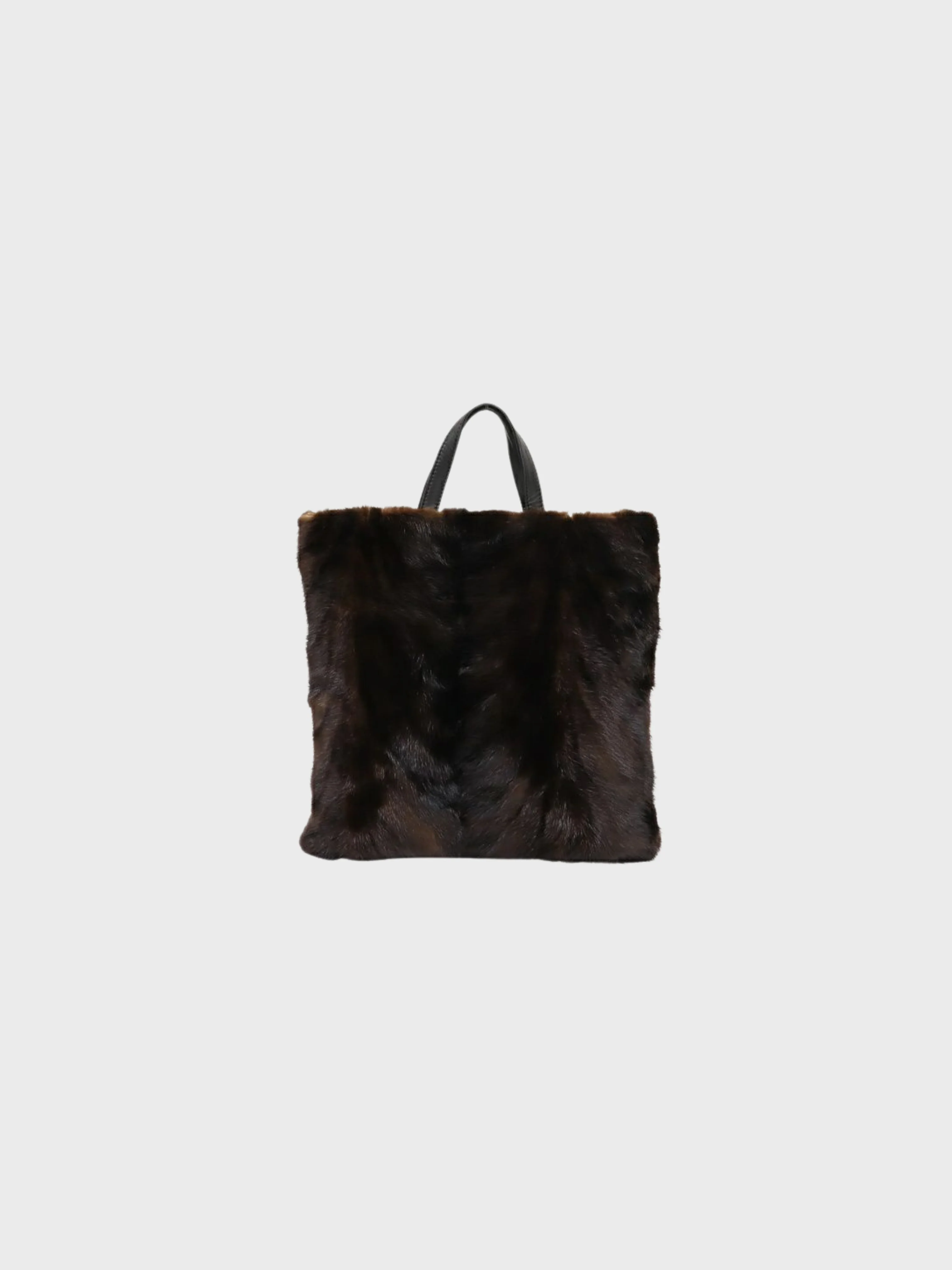 Loewe 2000s Brown Black Fur Tote Bag - Image 2