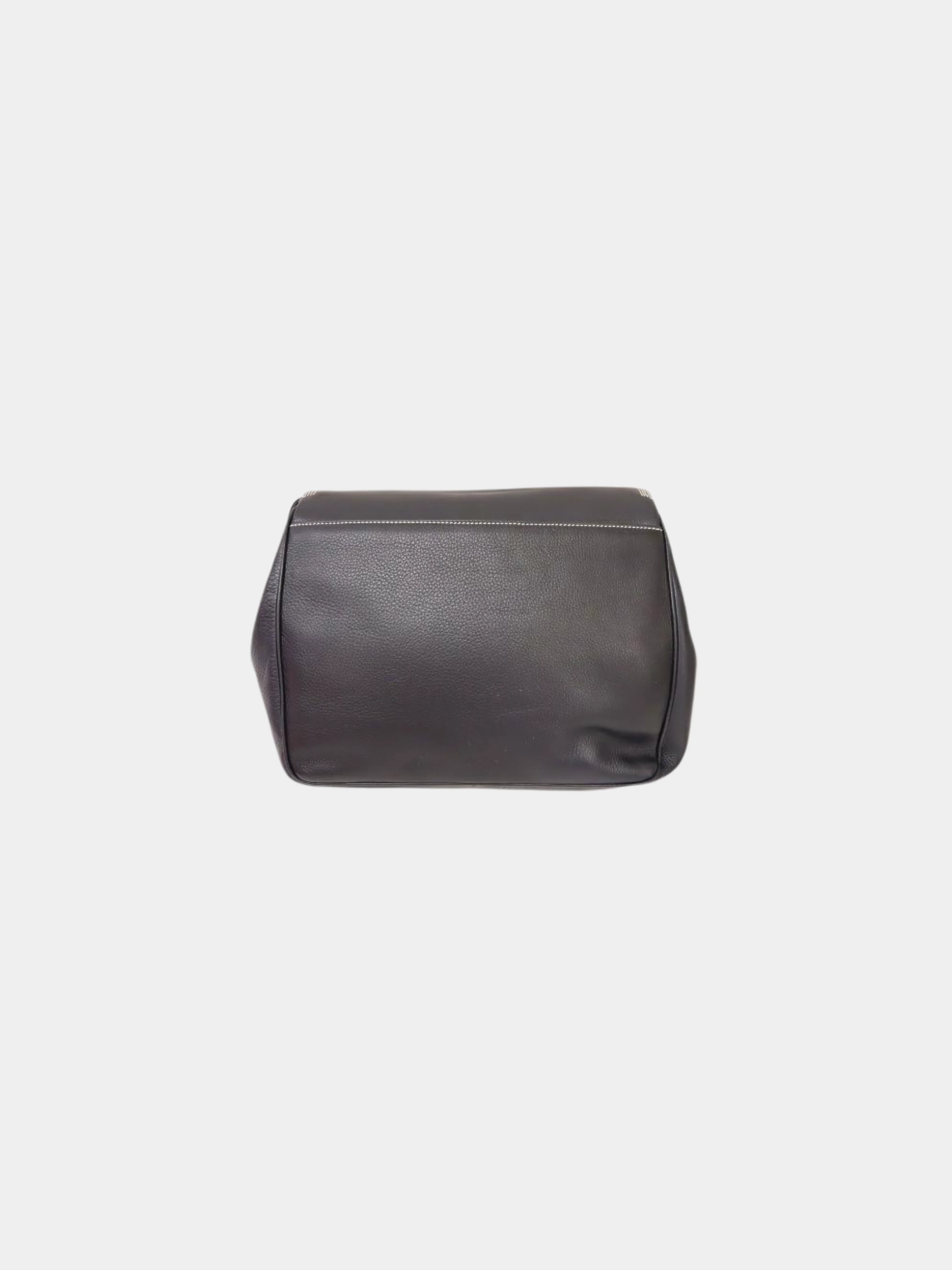 Loewe 2000s Dark Navy Leather Anagram Shoulder Bag - Image 2