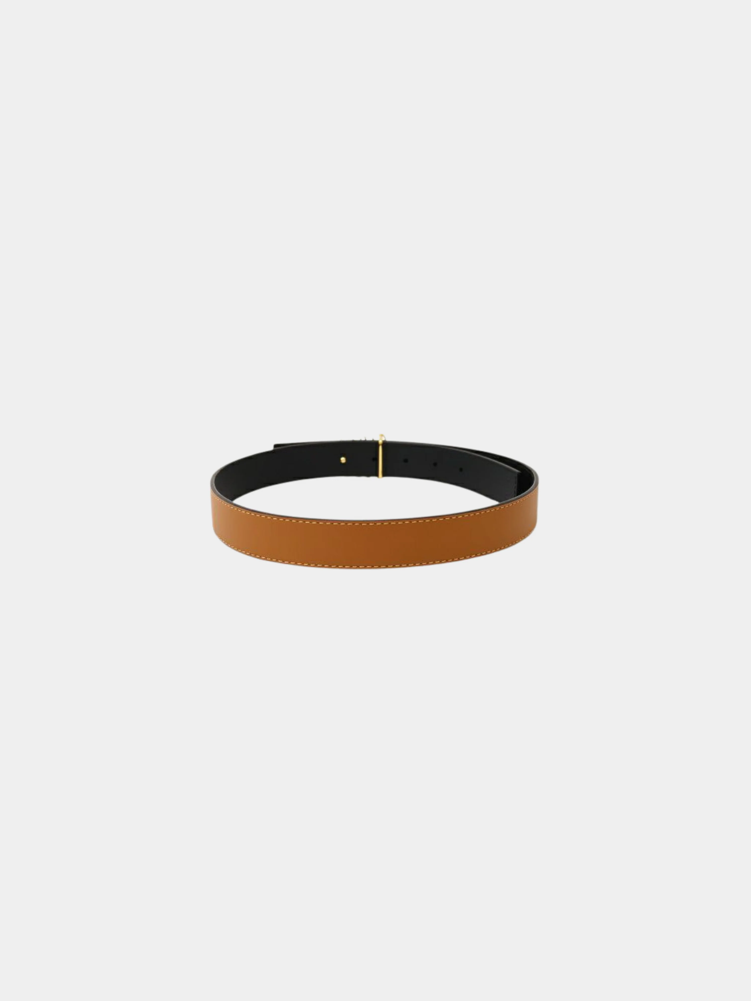Loewe 2000s Gold Brown Leather Anagram Belt - Image 2