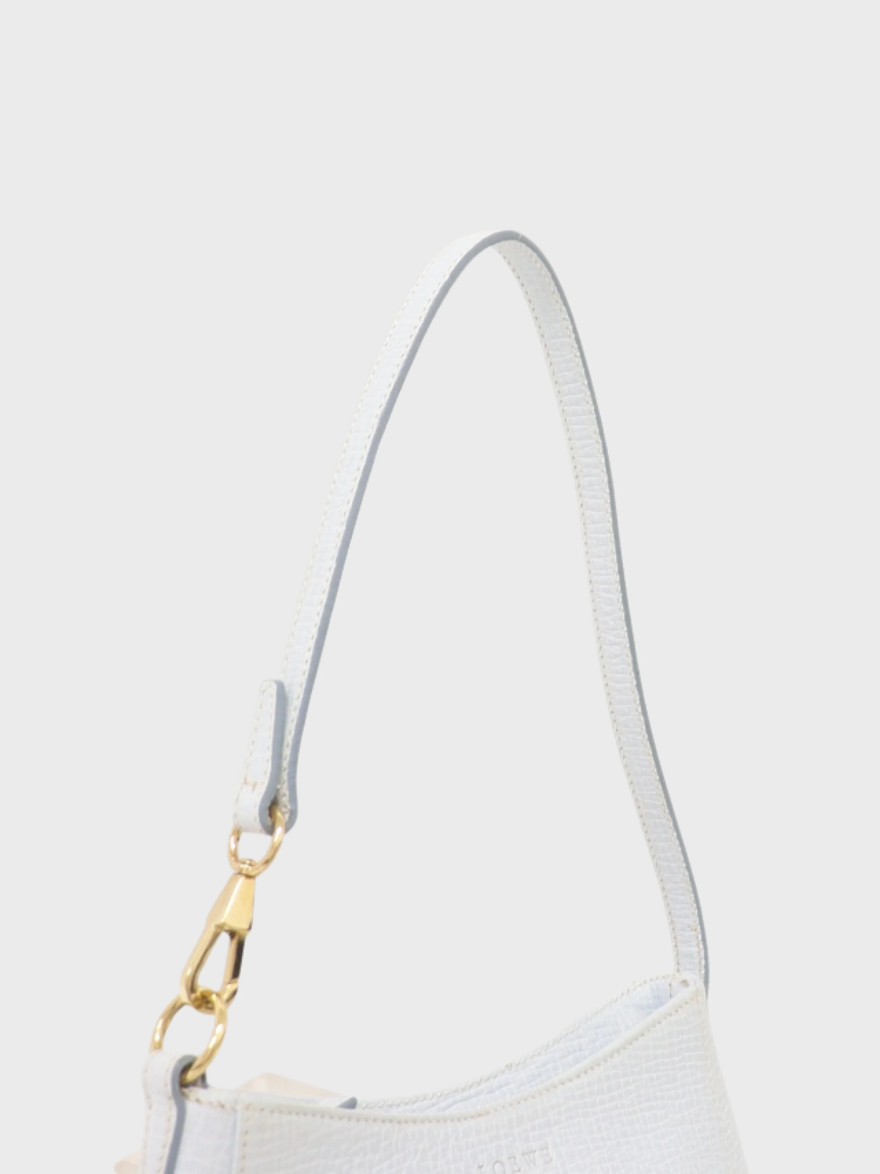Loewe 2000s Light Blue Leather Logo One-Shoulder Bag - Image 7