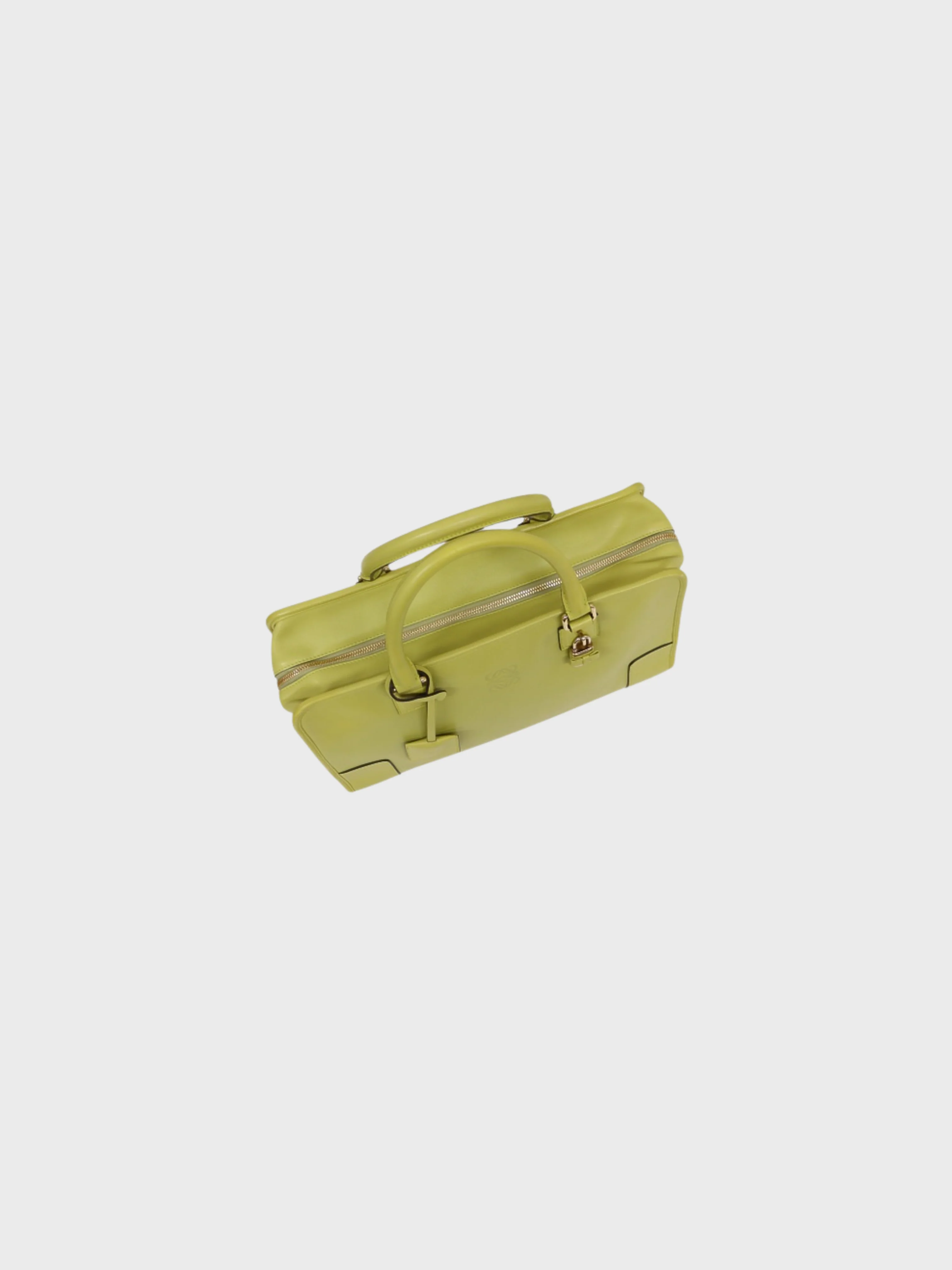 Loewe 2000s Lime Green Leather Amazona 36 Structured Bag - Image 6