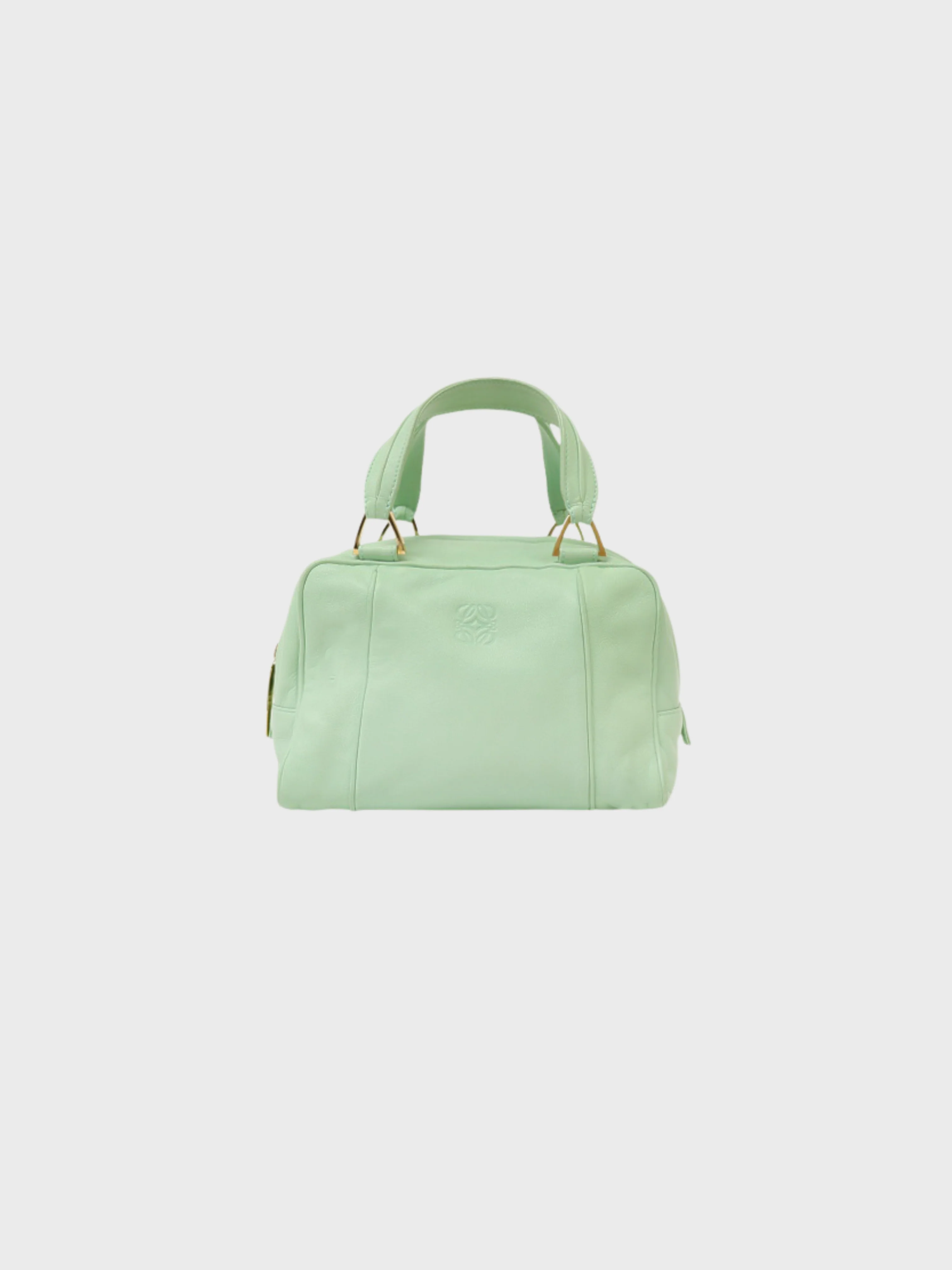 Loewe 2000s Mint Green Nappa Leather Anagram Mini Handbag