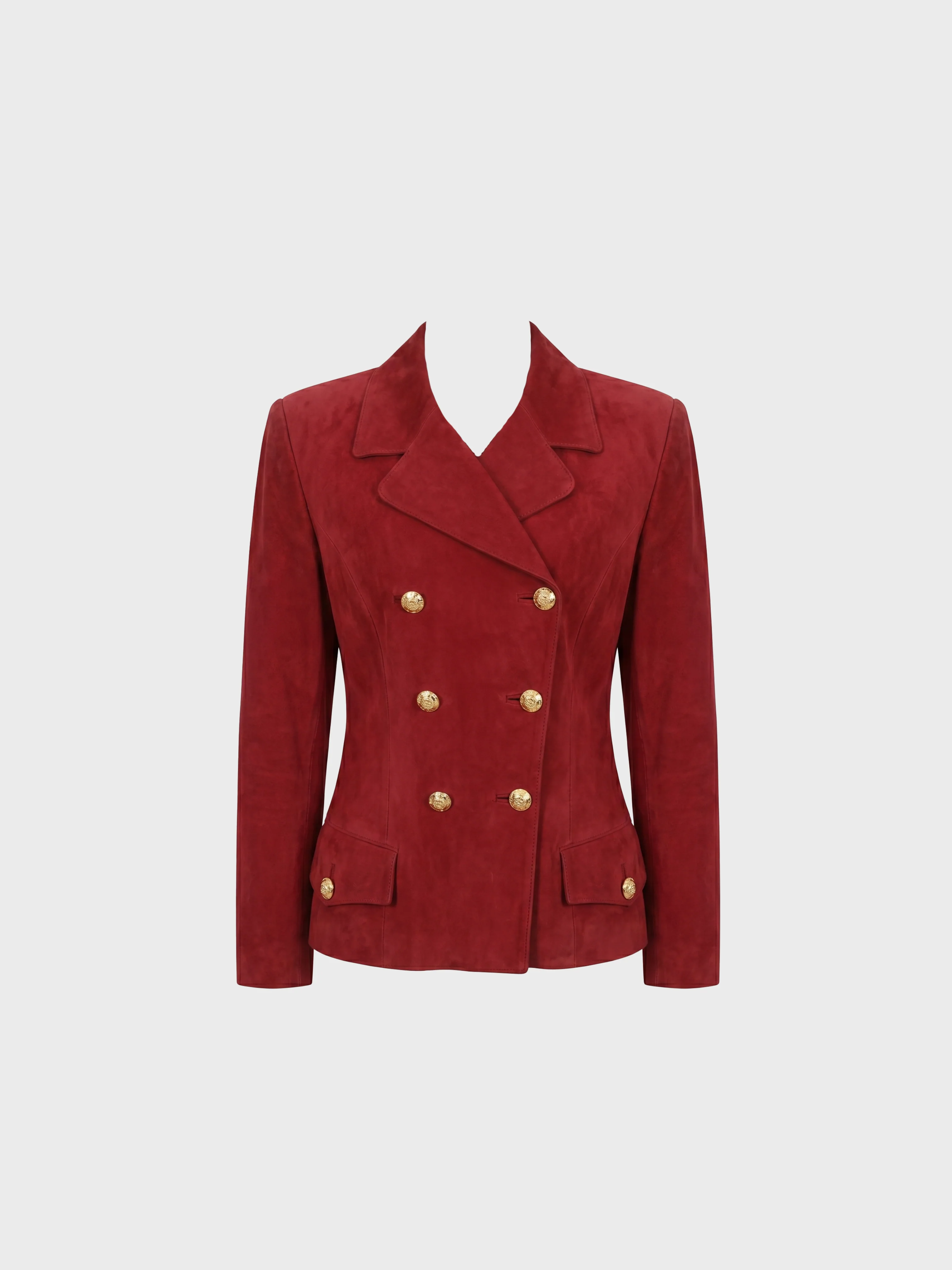 Loewe 1980 Red Leather Tailored Jacket