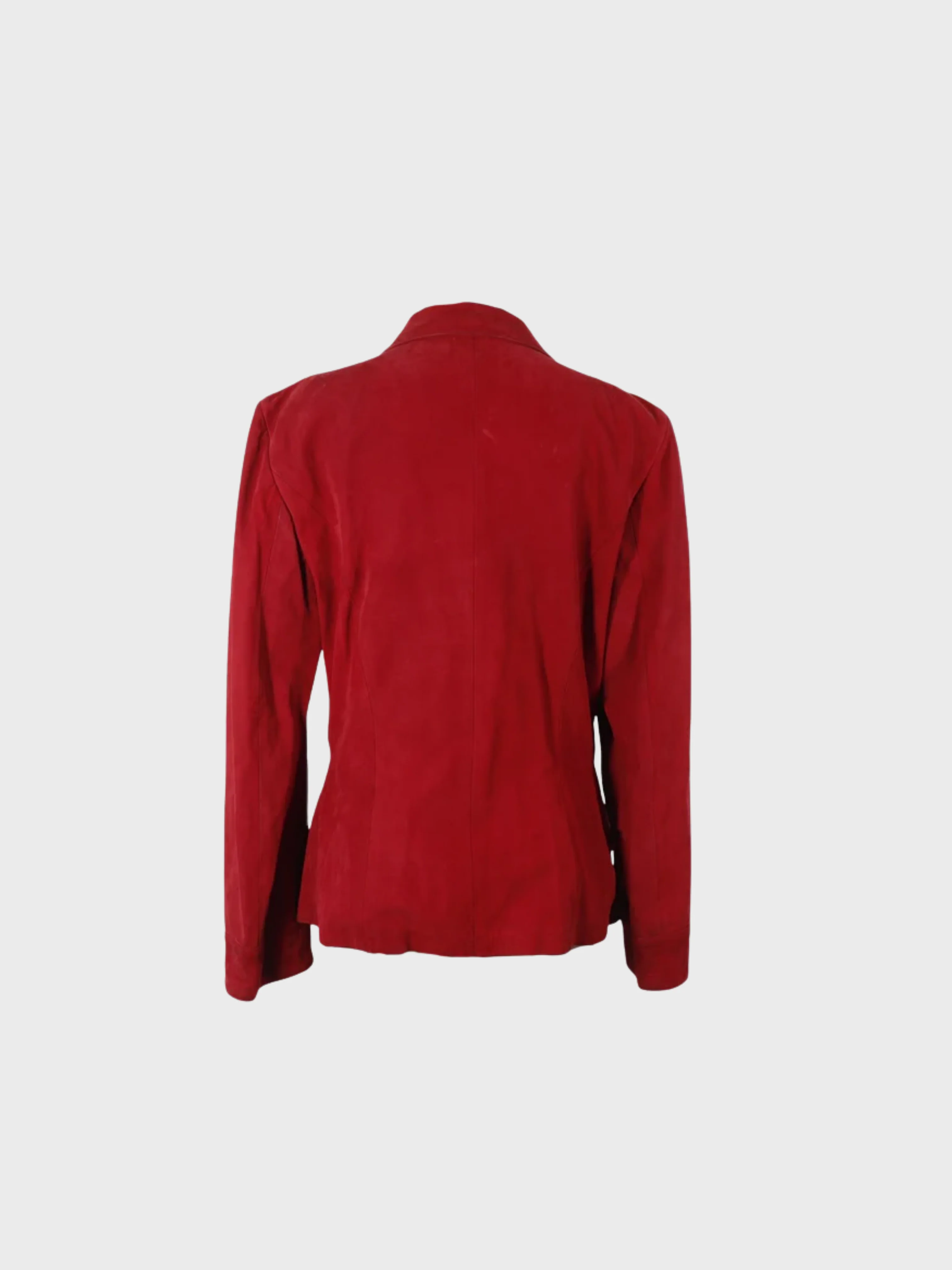 Loewe 1980 Red Leather Tailored Jacket - Image 2