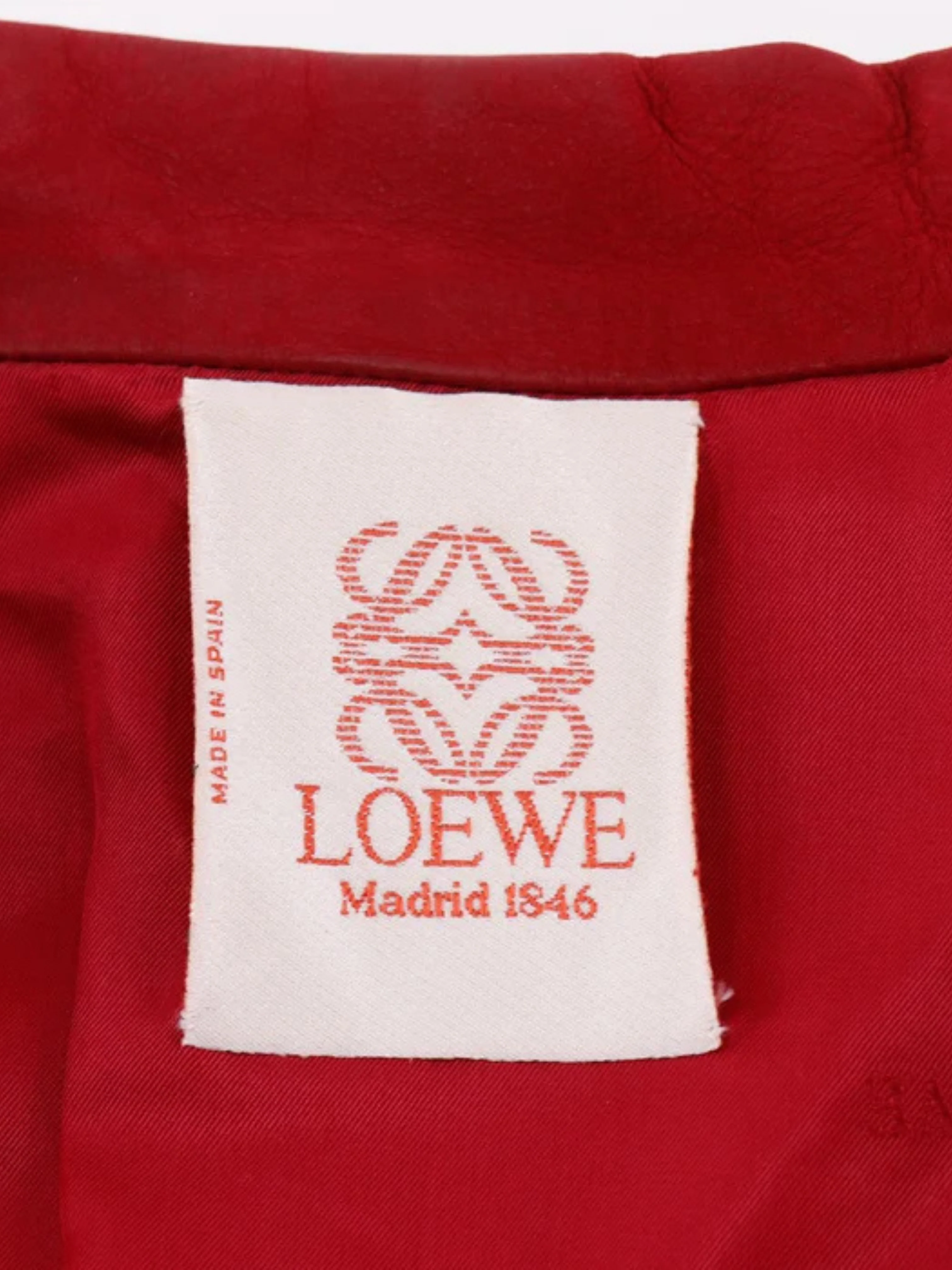 Loewe 1980 Red Leather Tailored Jacket - Image 4