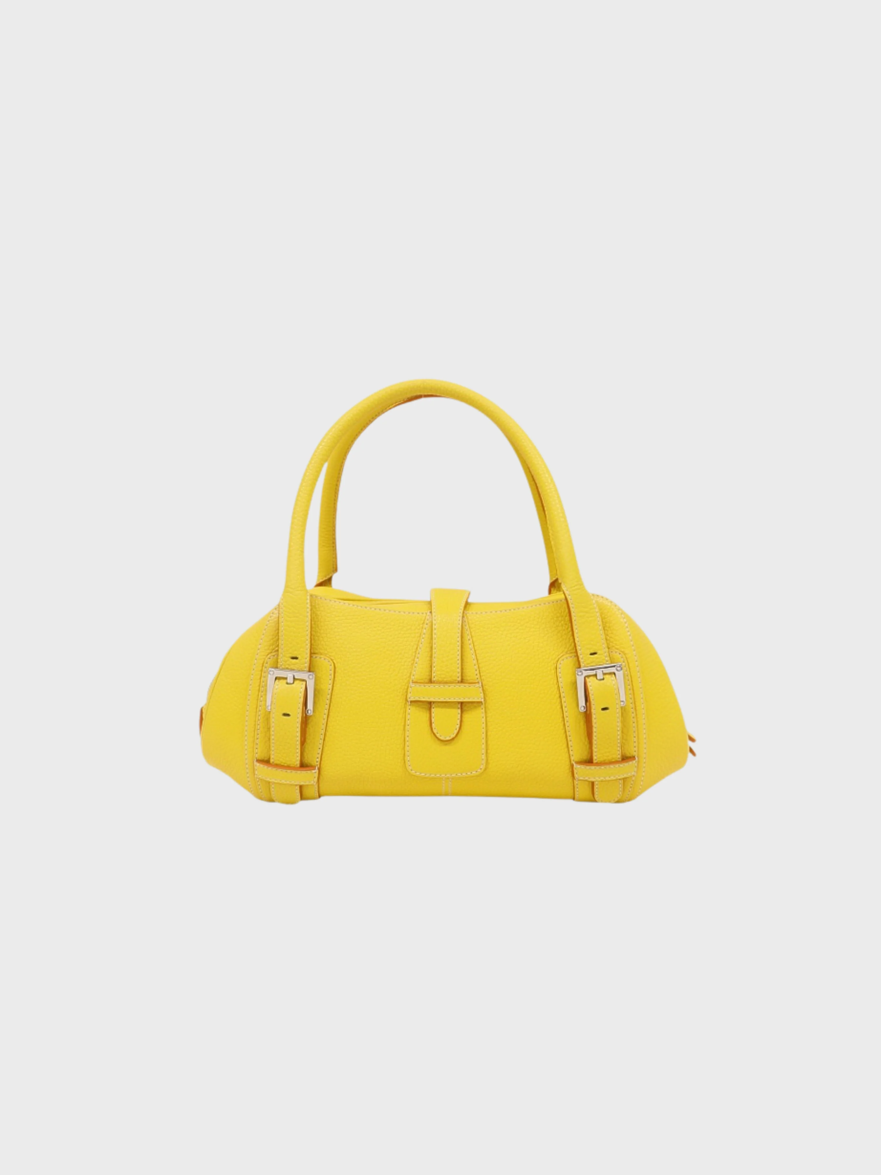 Loewe 2000s Yellow Leather Senda Bag - Image 2