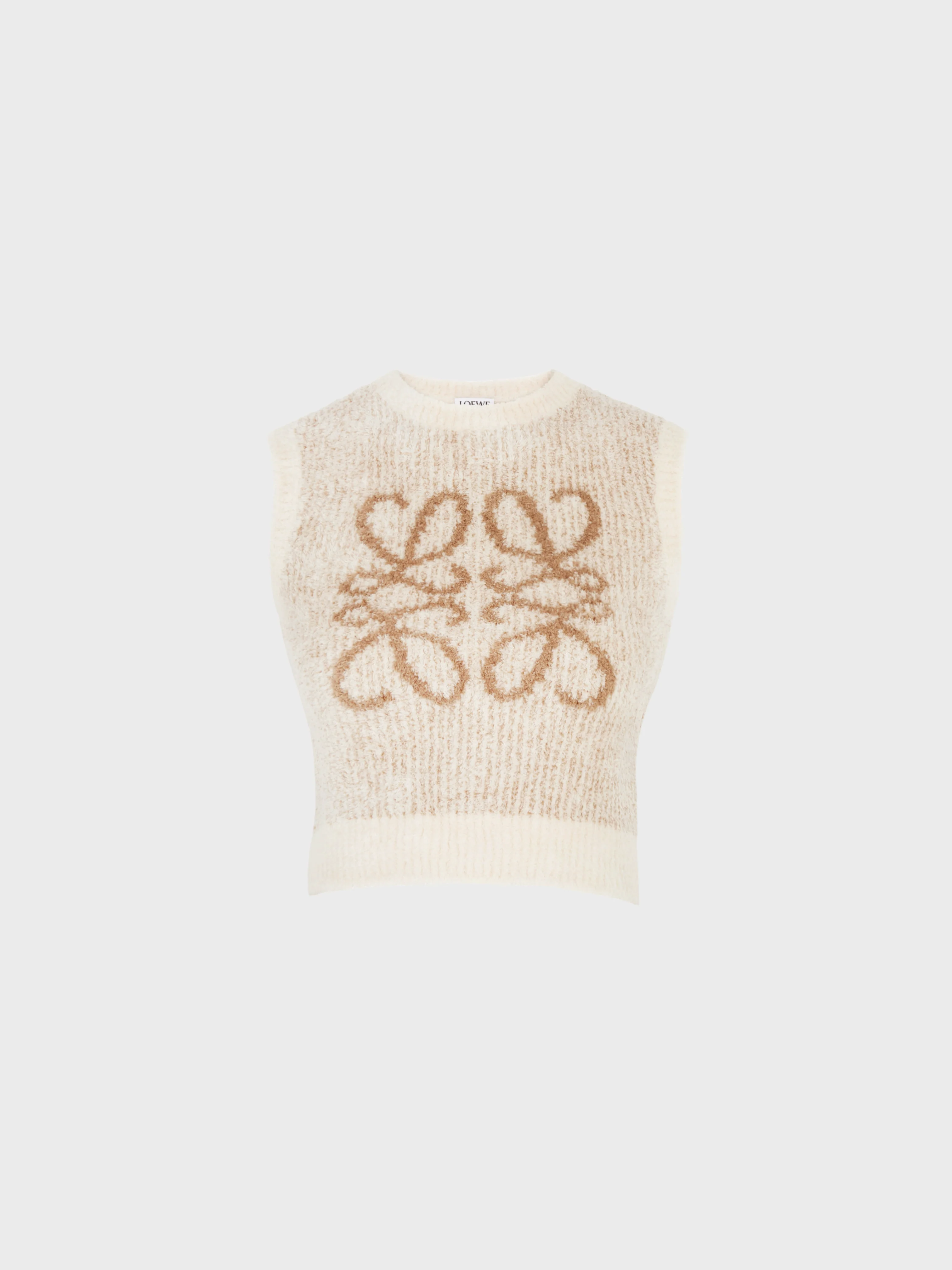 Loewe 2020s Beige Cotton Polyamide Anagram Knit Vest
