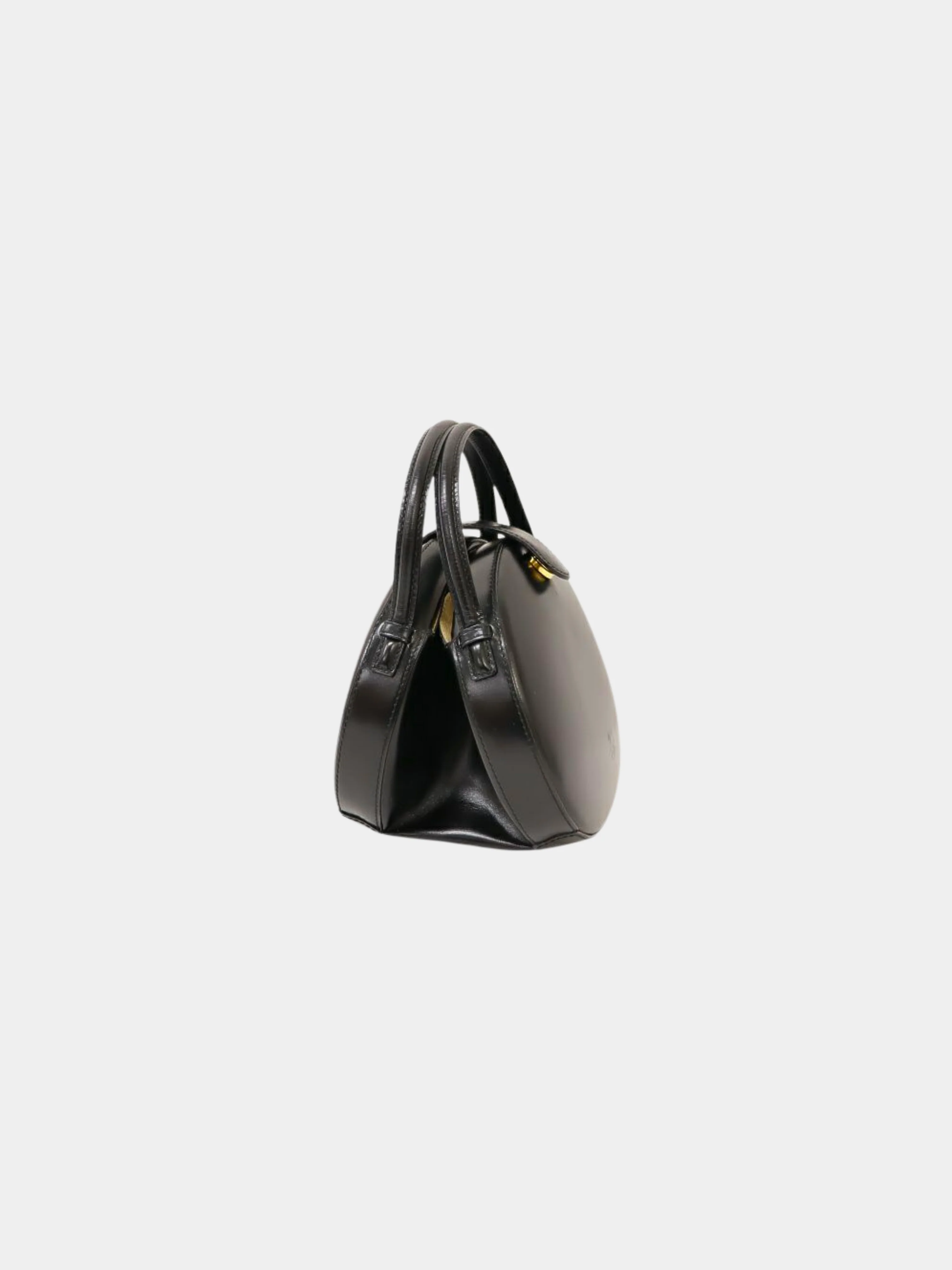 Loewe 2010s Black Calf Leather Anagram Round 2-Way Bag - Image 3