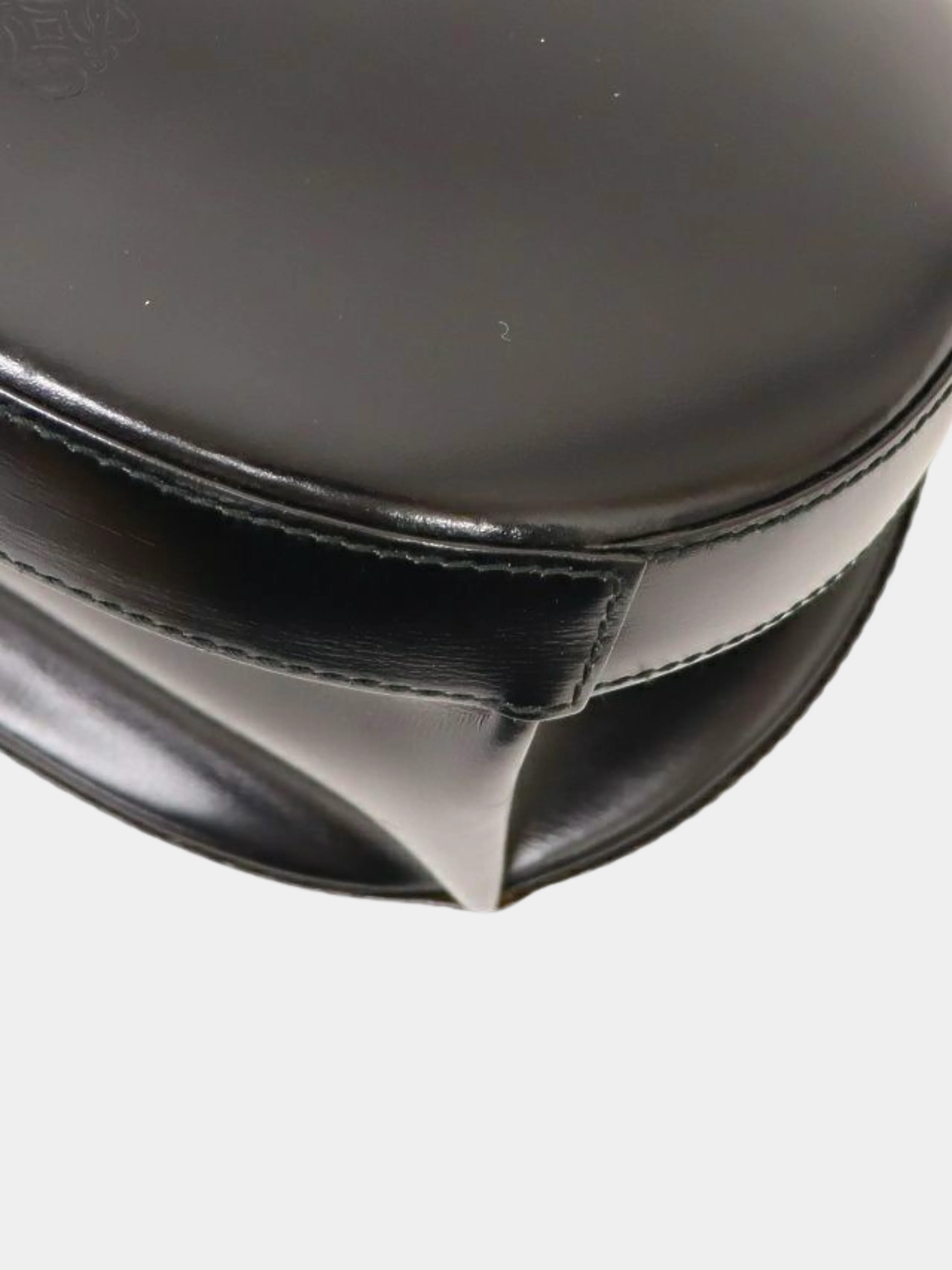 Loewe 2010s Black Calf Leather Anagram Round 2-Way Bag - Image 5