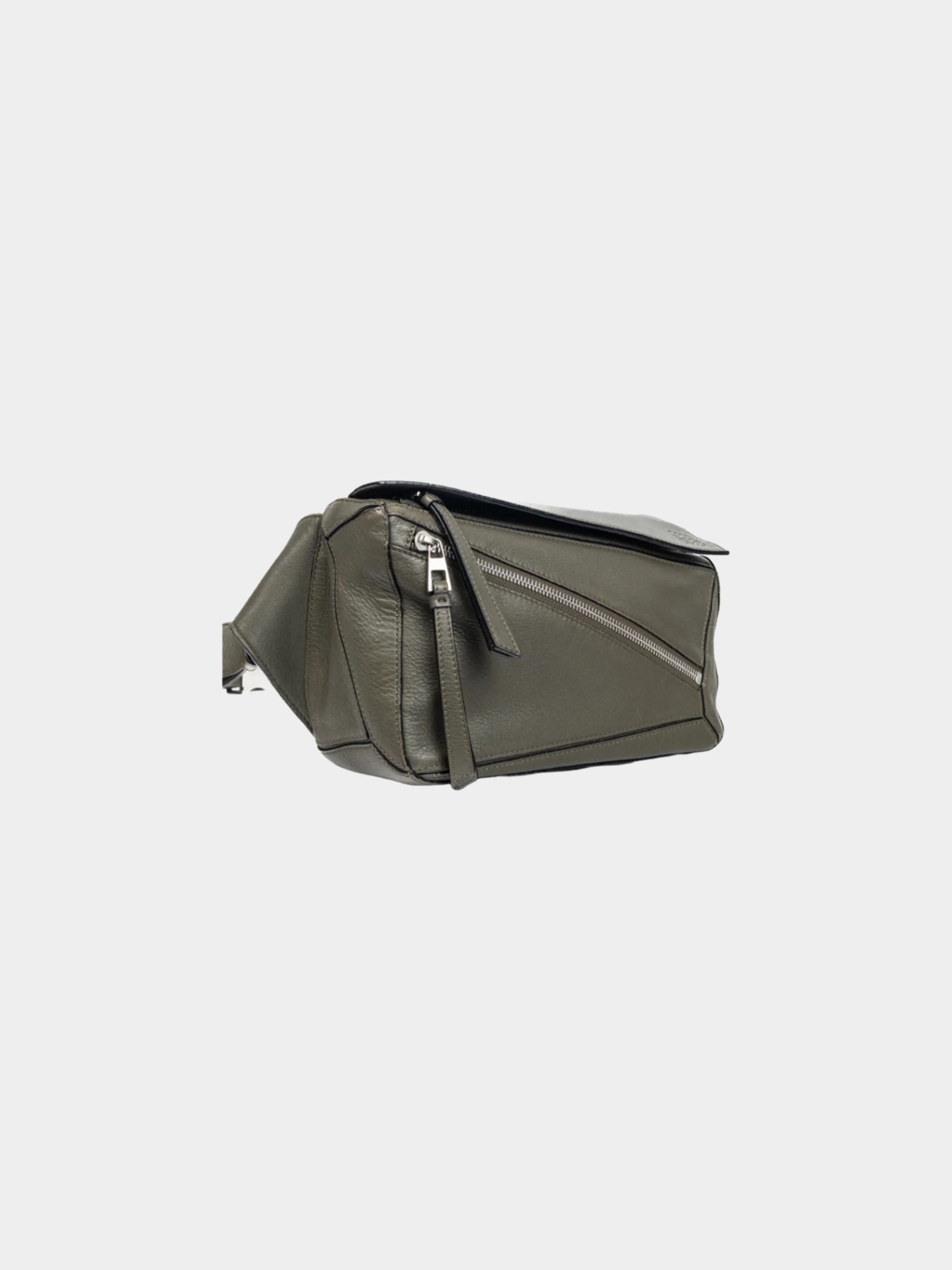 Loewe 2010s Puzzle Khaki Green Classic Calfskin Bumbag - Image 2